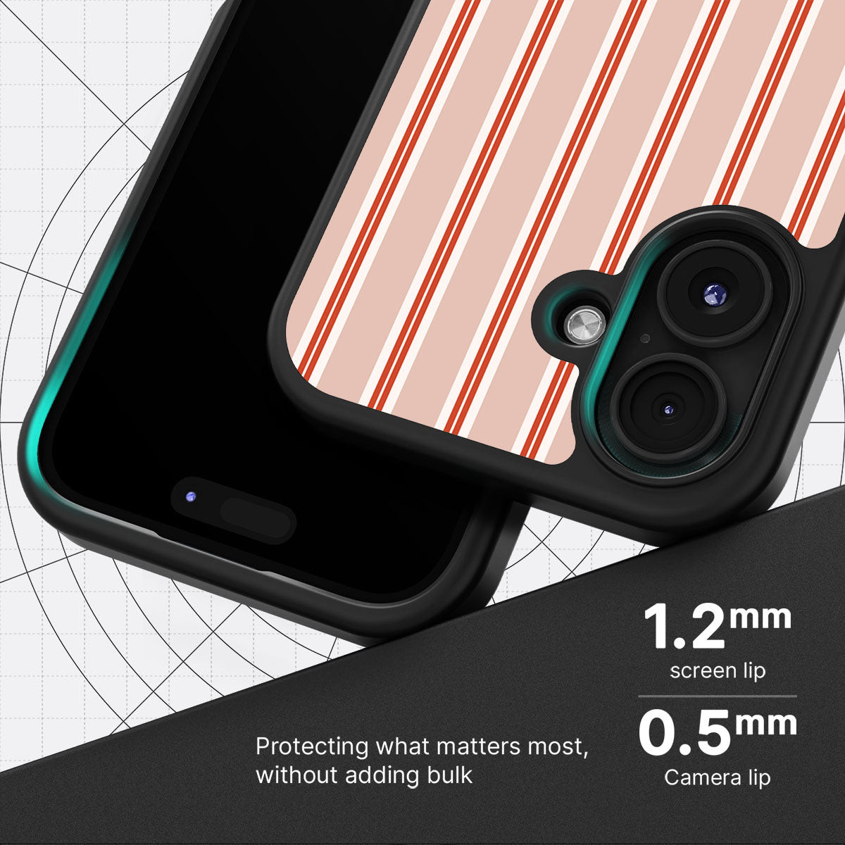 Vermillion Streak - iPhone 16 Plus Case #case type_core (magsafe), #case type_core (non magsafe)