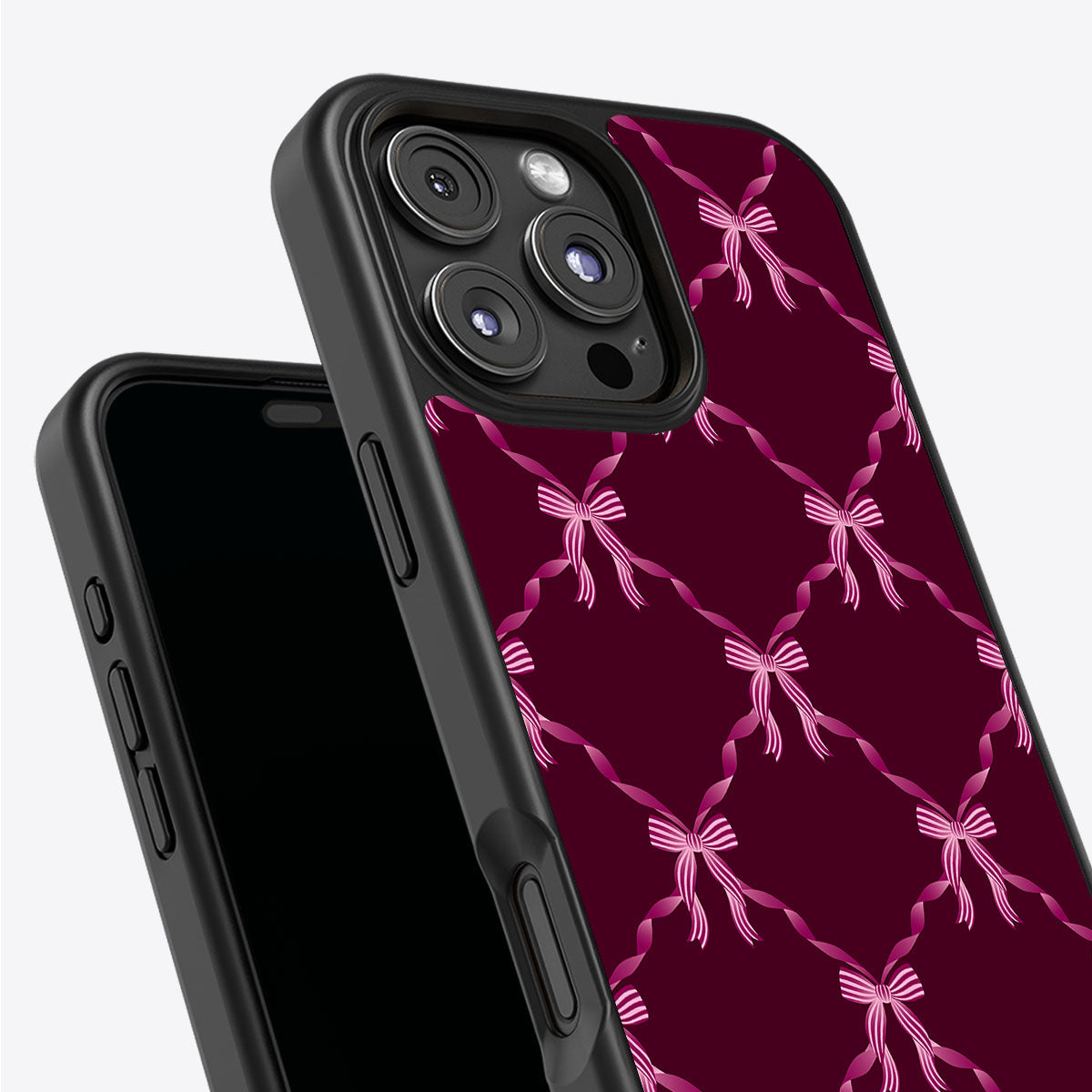 Bordeaux Bow - iPhone 16 Pro Case