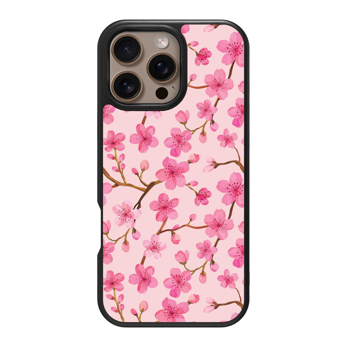 Cherry Blossom design back view – iPhone 16 Pro case