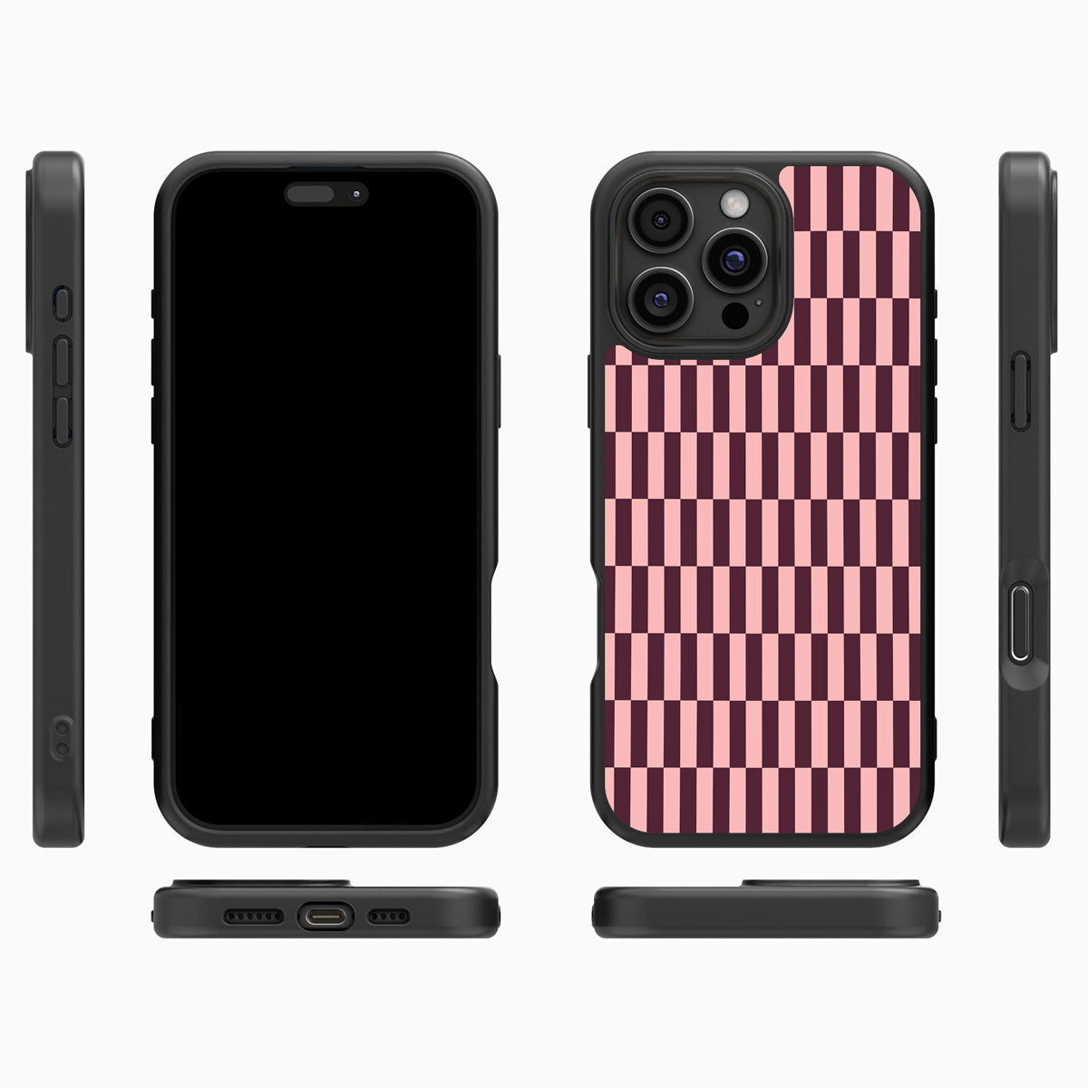 Claret Stack iPhone 16 Pro case cover – multi-angle view