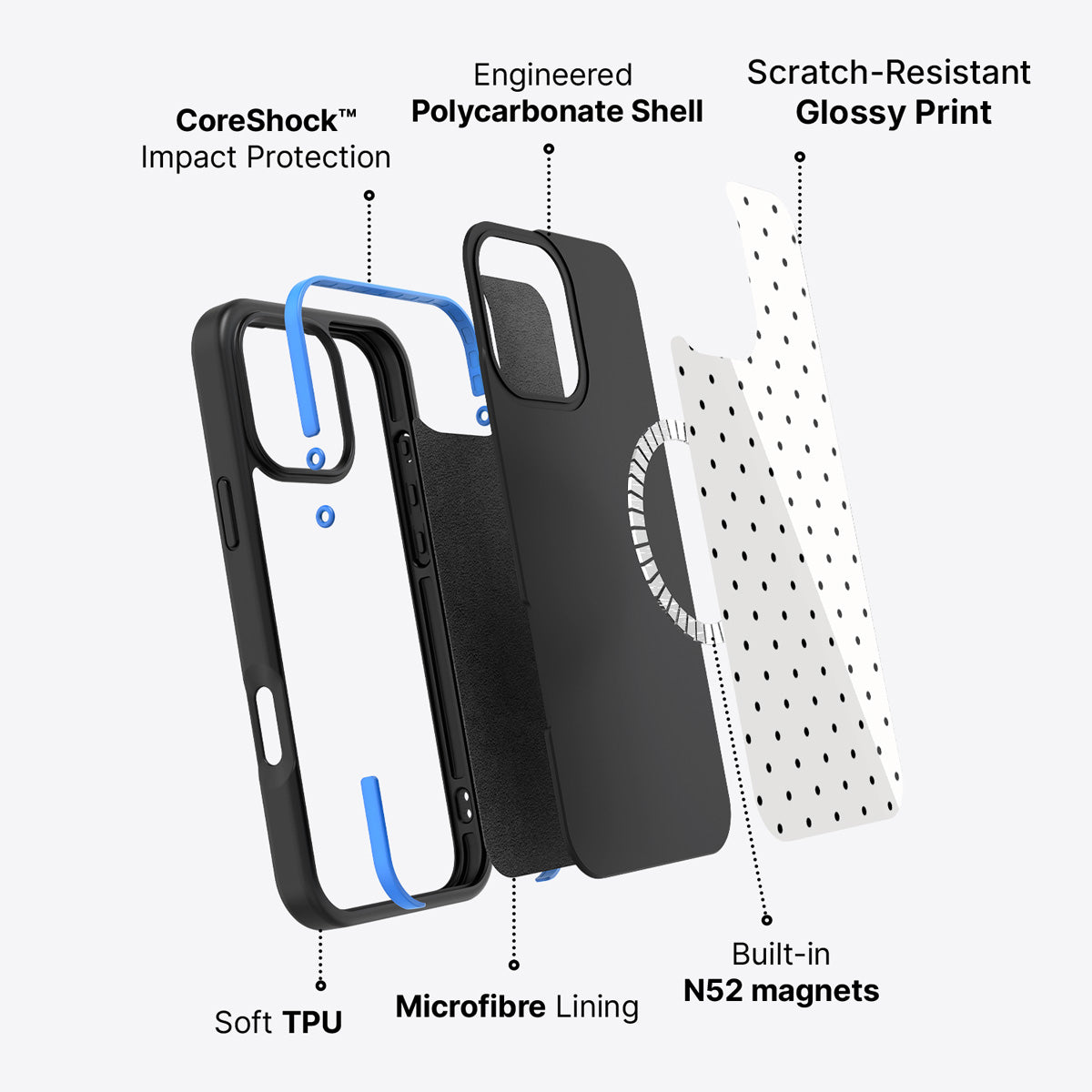 iPhone 16 Pro case construction – Ivory Sprinkle phone case
