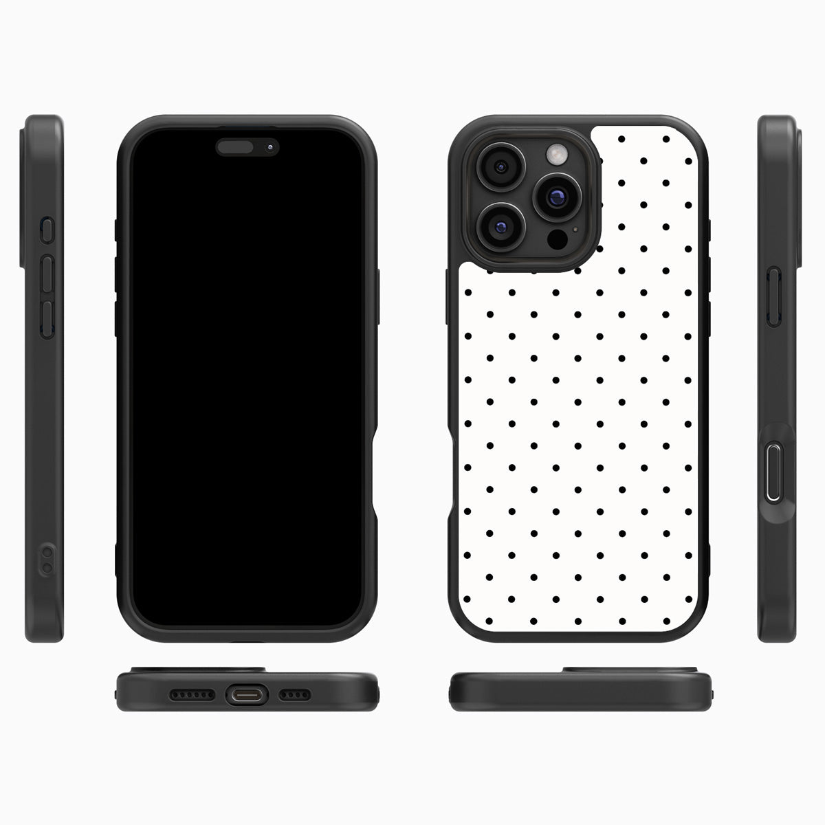 Ivory Sprinkle iPhone 16 Pro case cover – multi-angle view