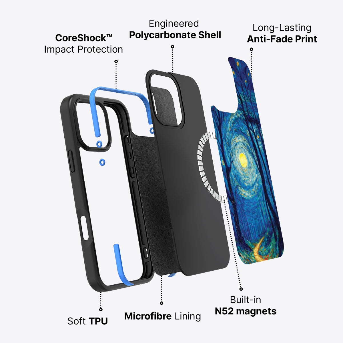 iPhone 16 Pro Case with MagSafe – Moonlit Forest
