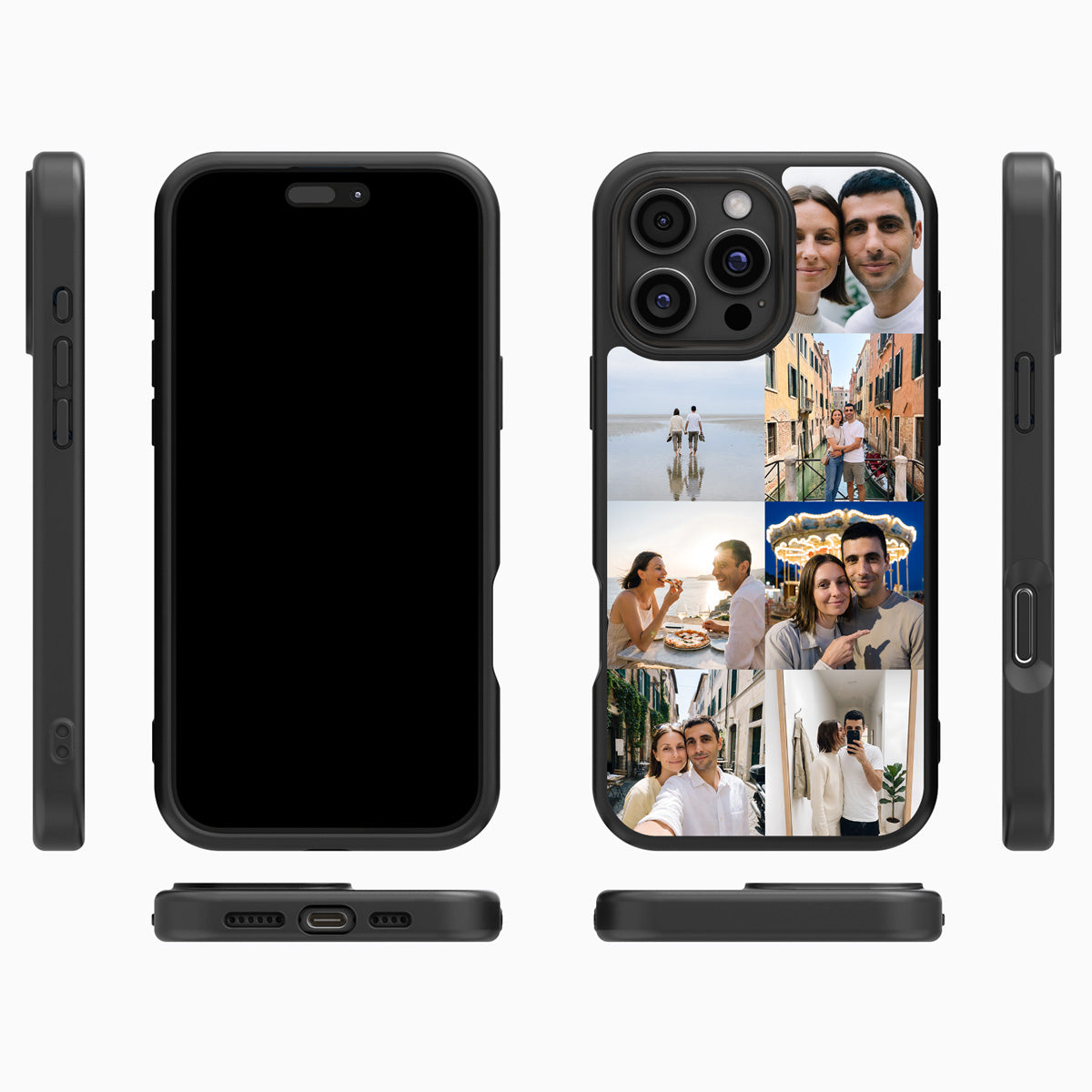 Personalised Photo Collage iPhone 16 Pro case – multi-angle view