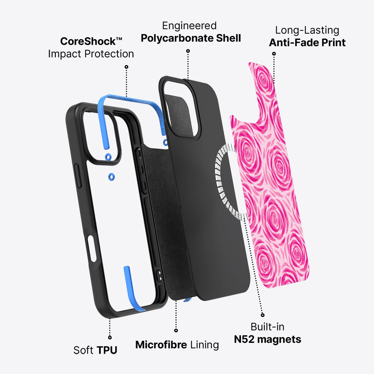 Rosy Reverie - iPhone 16 Pro Case #case type_core (magsafe)