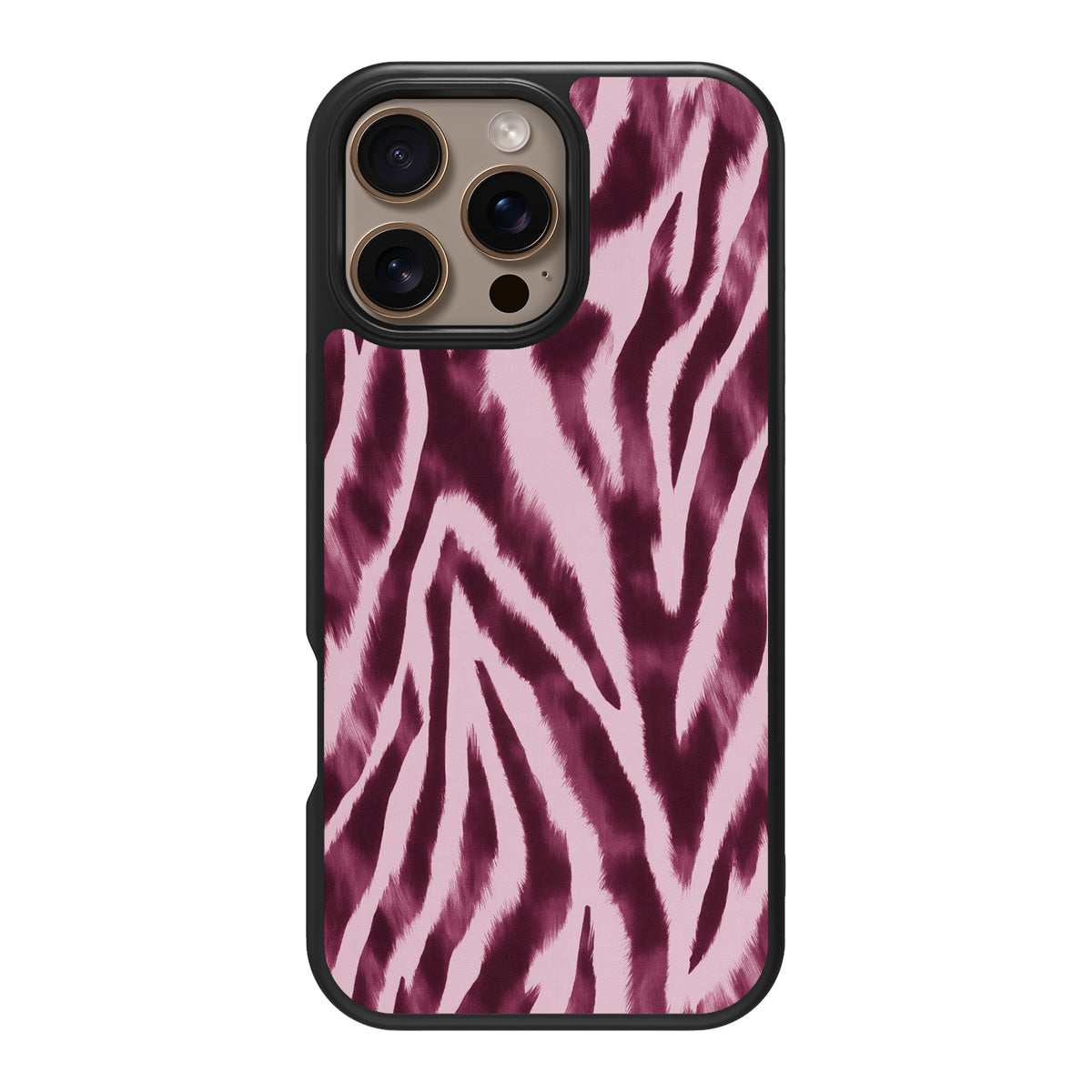 Sangria Zebra design back view – iPhone 16 Pro case