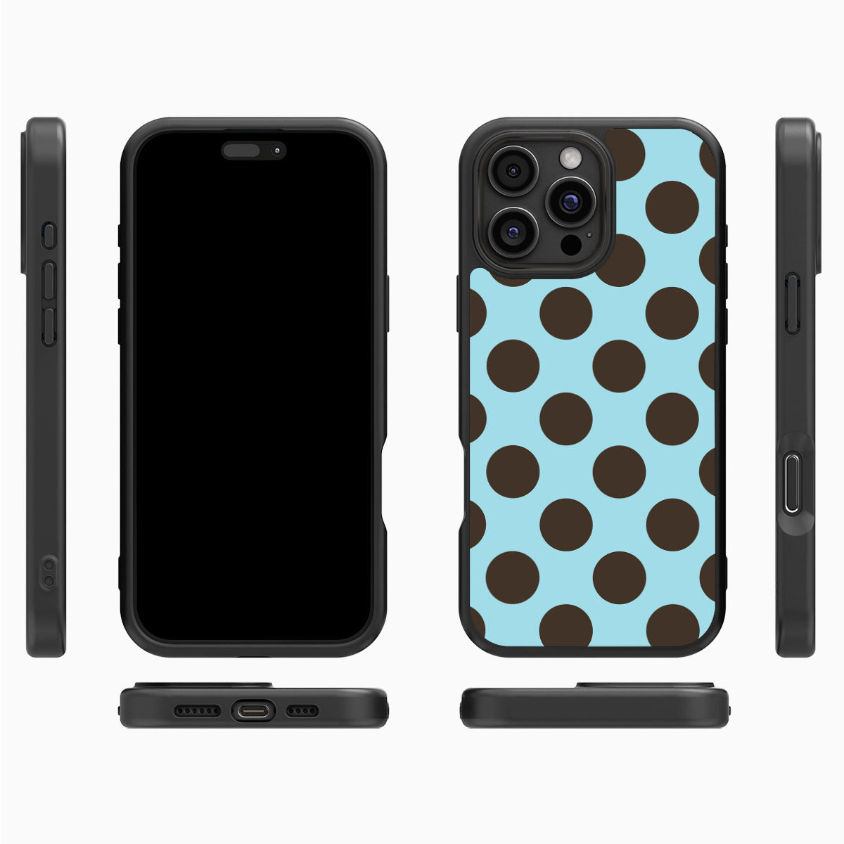 Blue Mocha iPhone 16 Pro Max case cover – multi-angle view