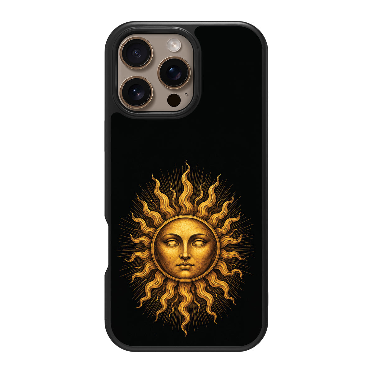 Celestial Sun design back view – iPhone 16 Pro Max case