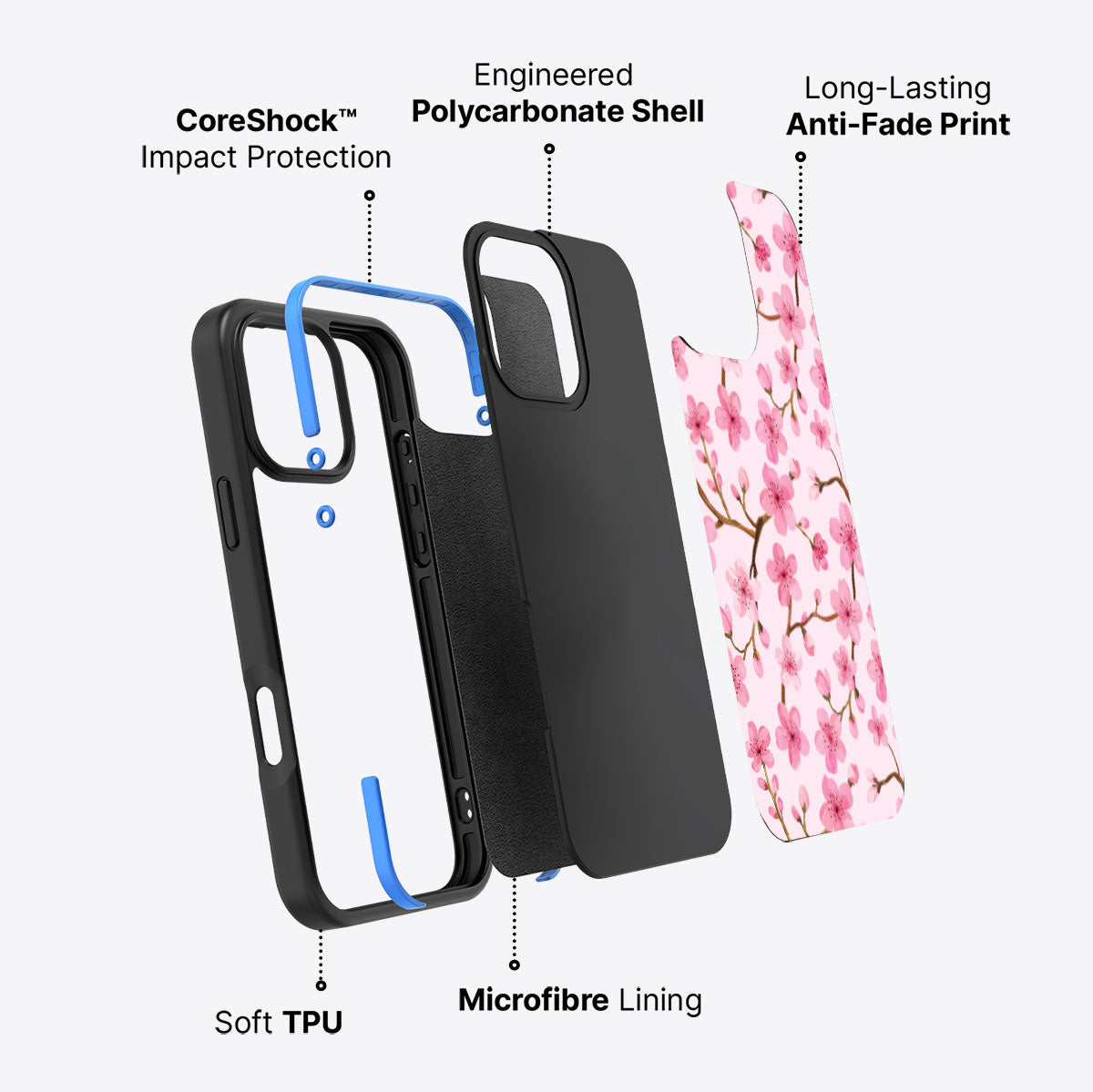 Cherry Blossom - iPhone 16 Pro Max Case #case type_core (non magsafe)