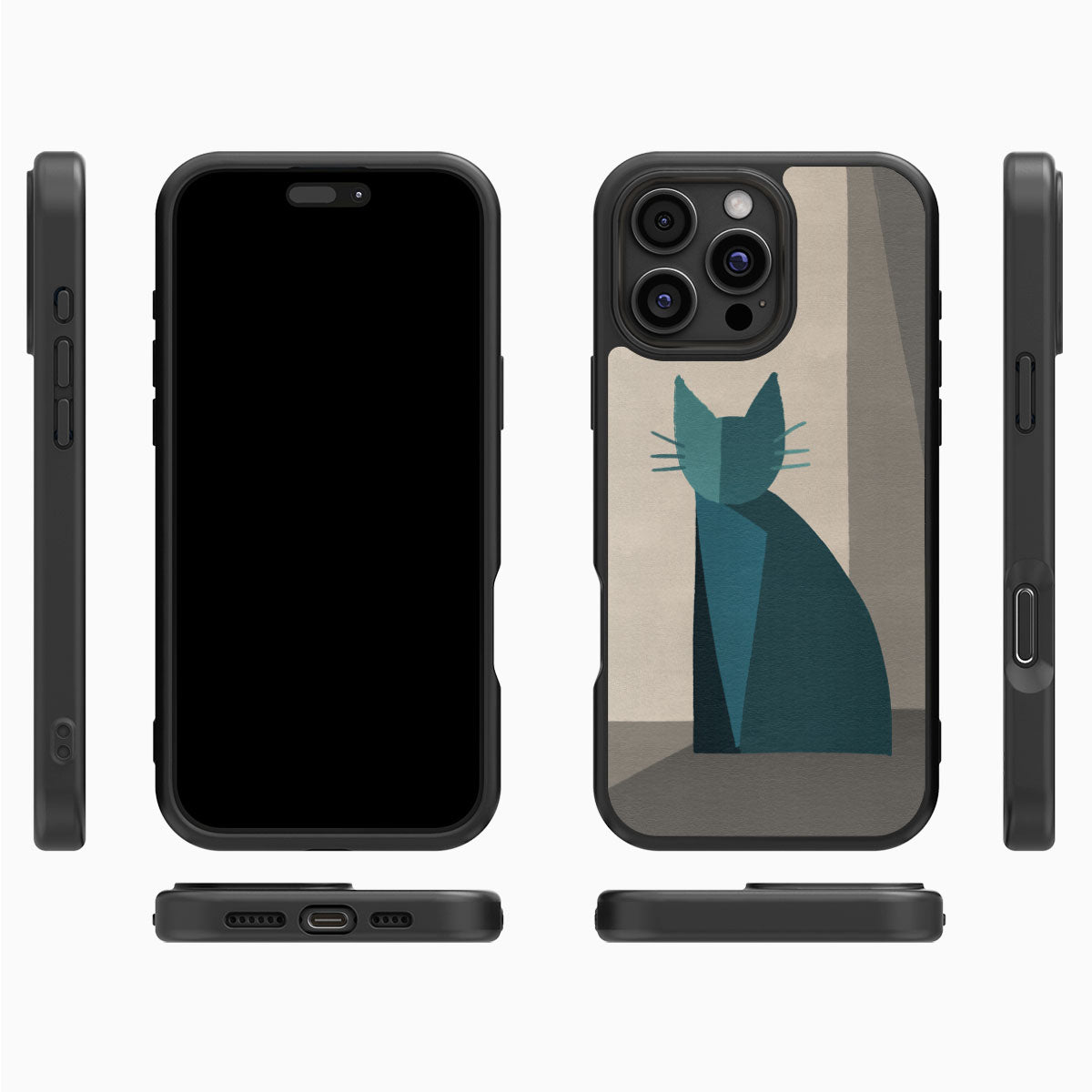 Cubist Feline - iPhone 16 Pro Max Case #case type_core (magsafe), #case type_core (non magsafe)