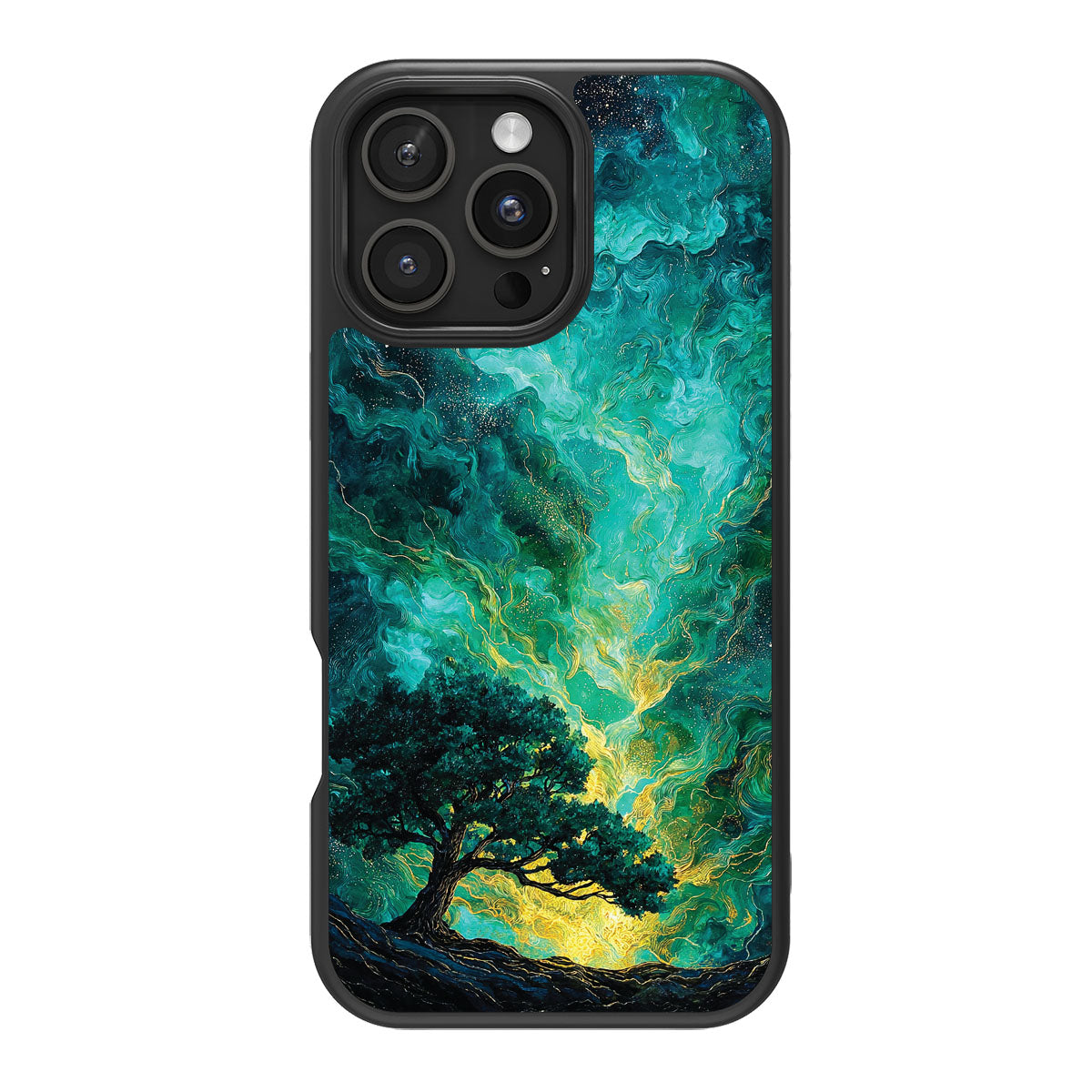 Emerald Storm design back view – iPhone 16 Pro Max case
