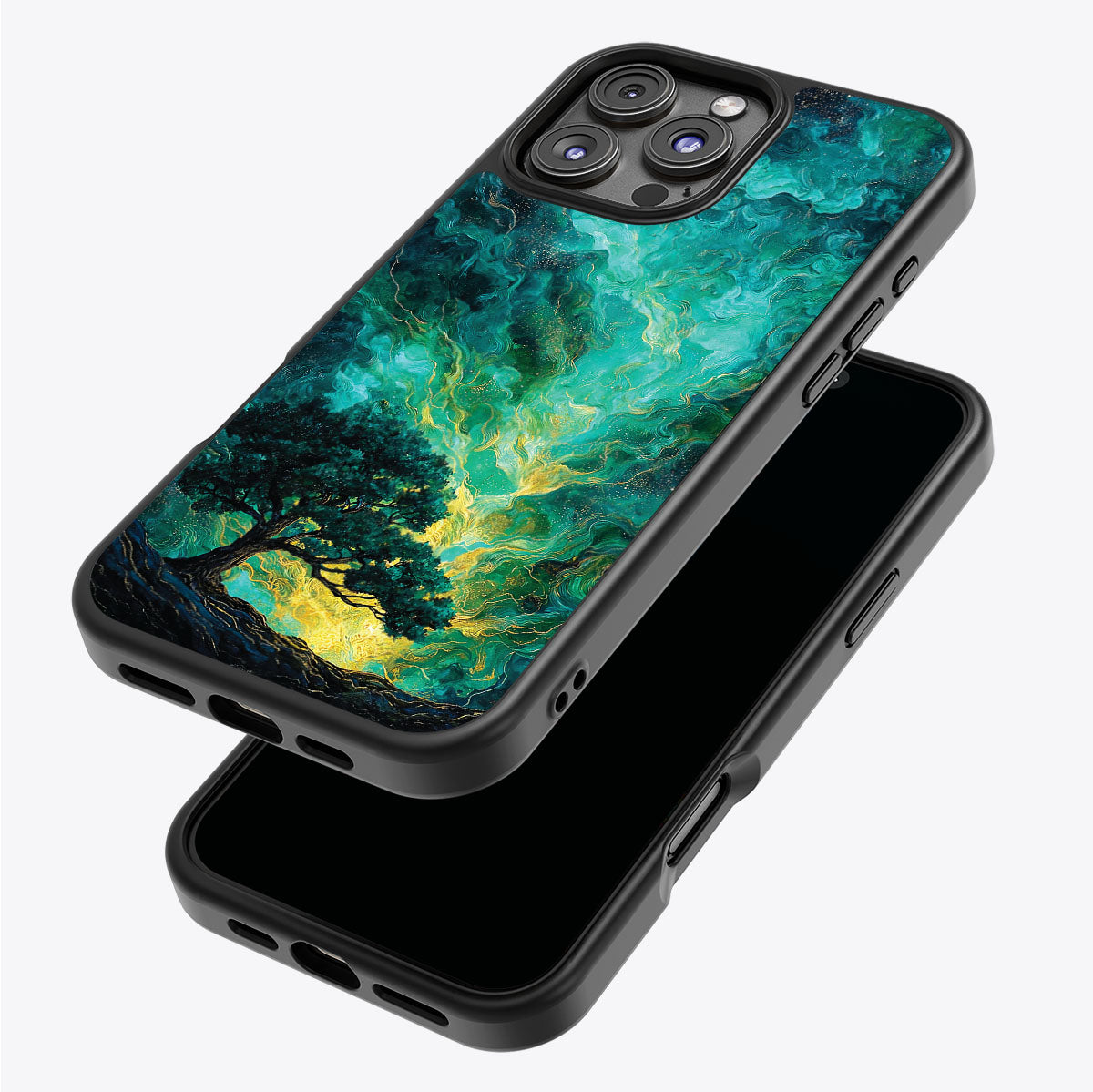 Emerald Storm iPhone 16 Pro Max case – back and side view