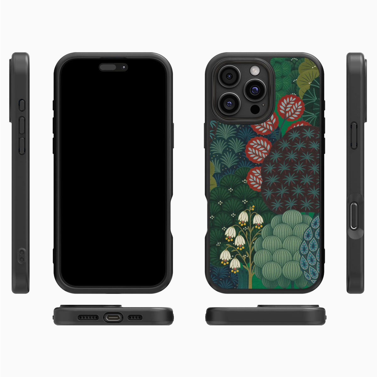 Flourishing Forests iPhone 16 Pro Max case cover – multi-angle view