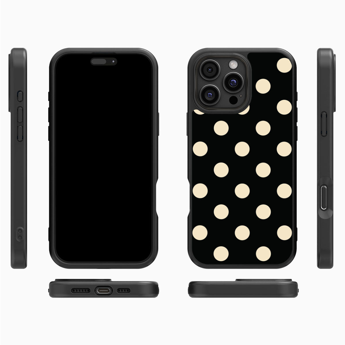 Noir Cream iPhone 16 Pro Max case cover – multi-angle view