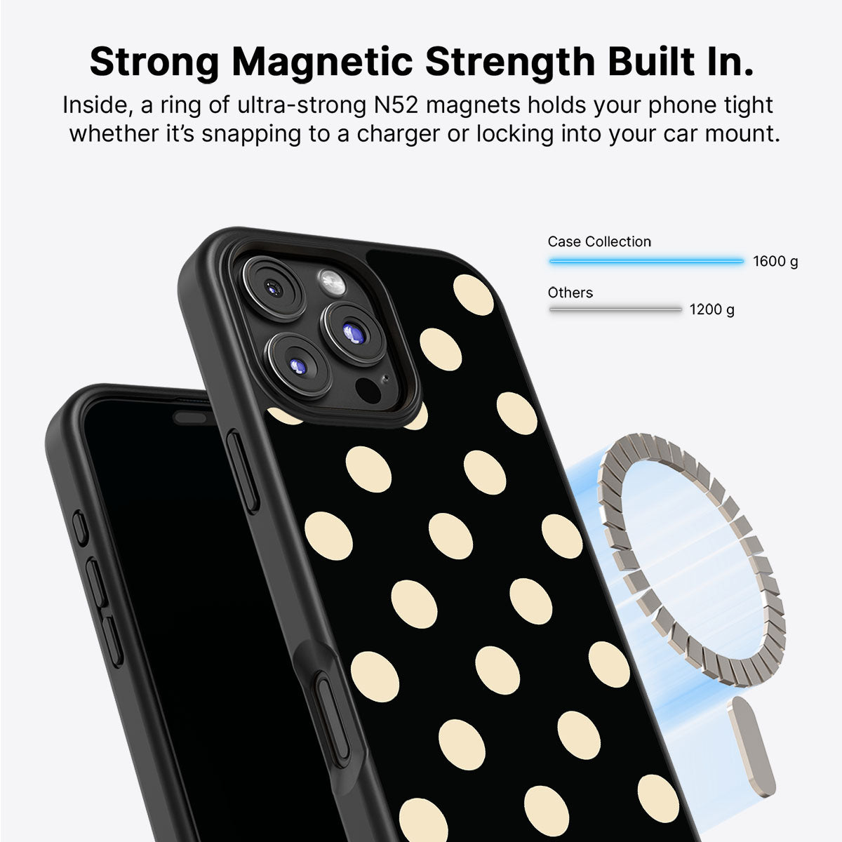iPhone 16 Pro Max MagSafe case – Noir Cream design