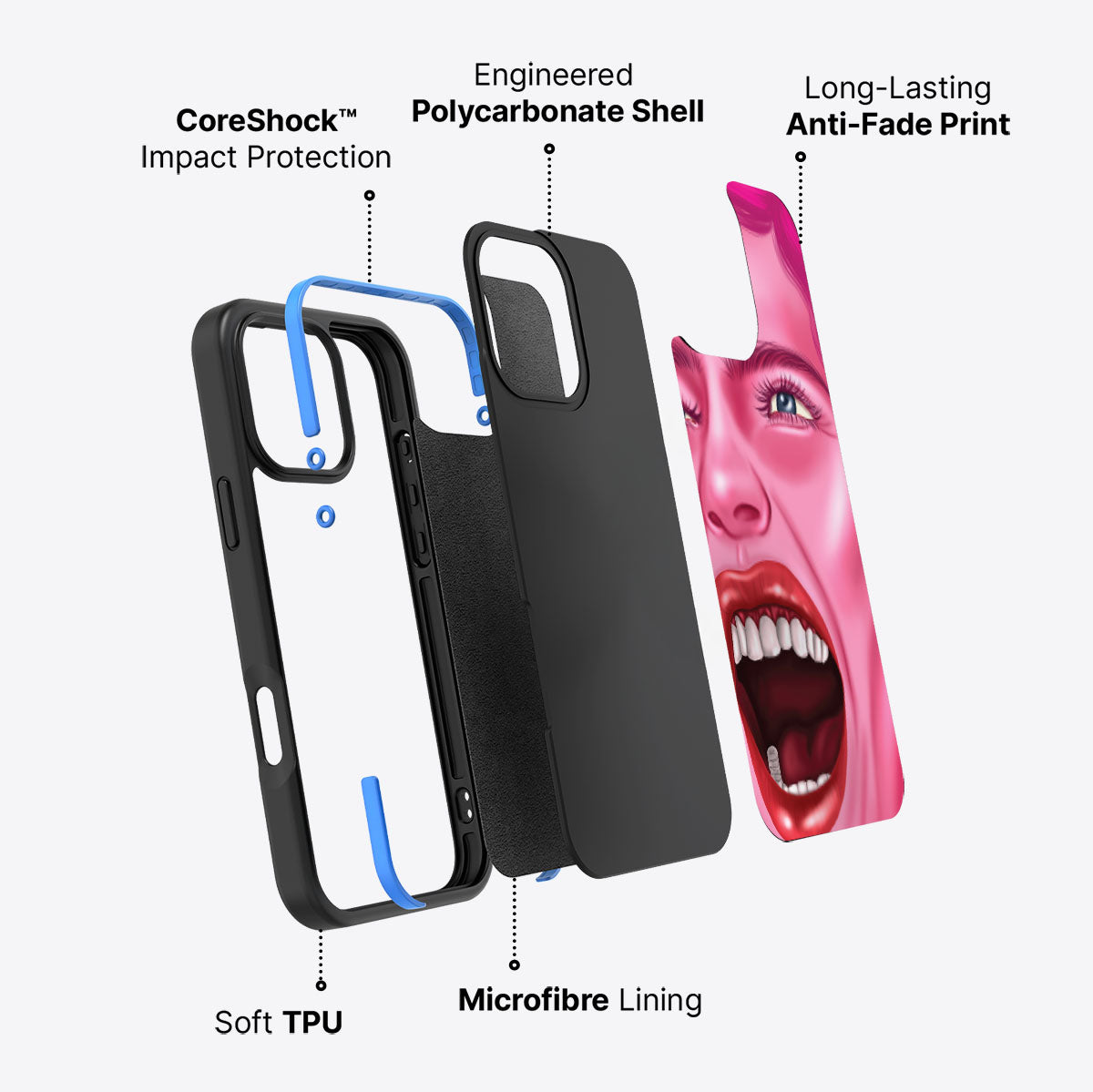 Pink Rage - iPhone 16 Pro Max Case #case type_core (non magsafe)