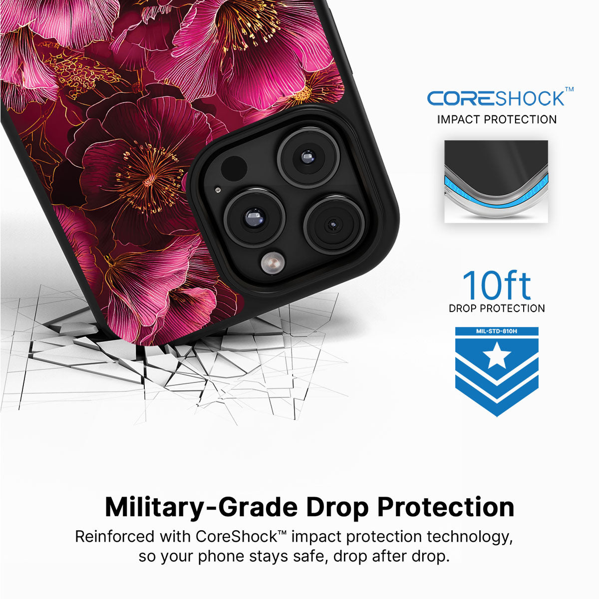 Ruby Flora - iPhone 16 Pro Max Case #case type_core (magsafe), #case type_core (non magsafe)