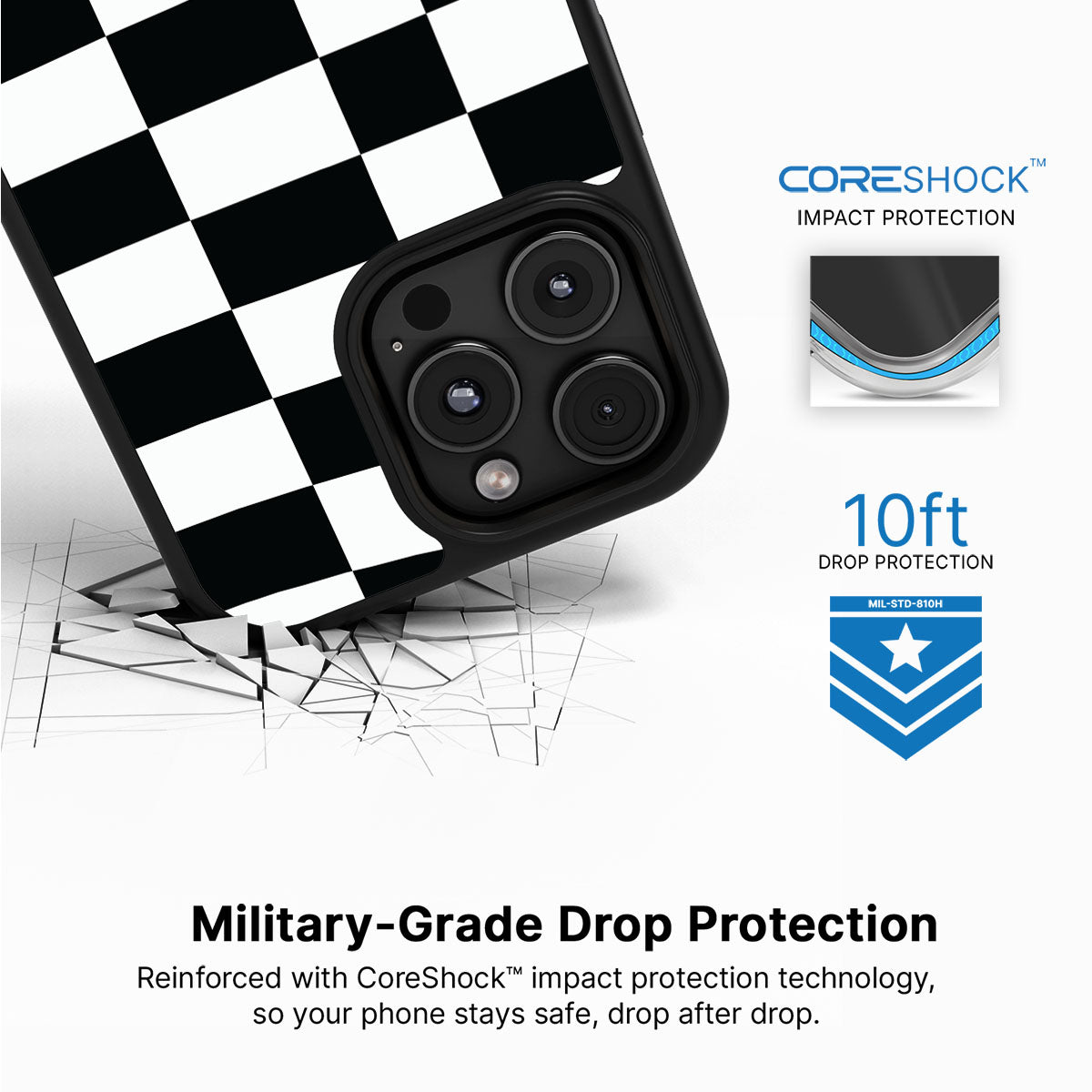 Skewed Checks - iPhone 16 Pro Max Case #case type_core (magsafe), #case type_core (non magsafe)