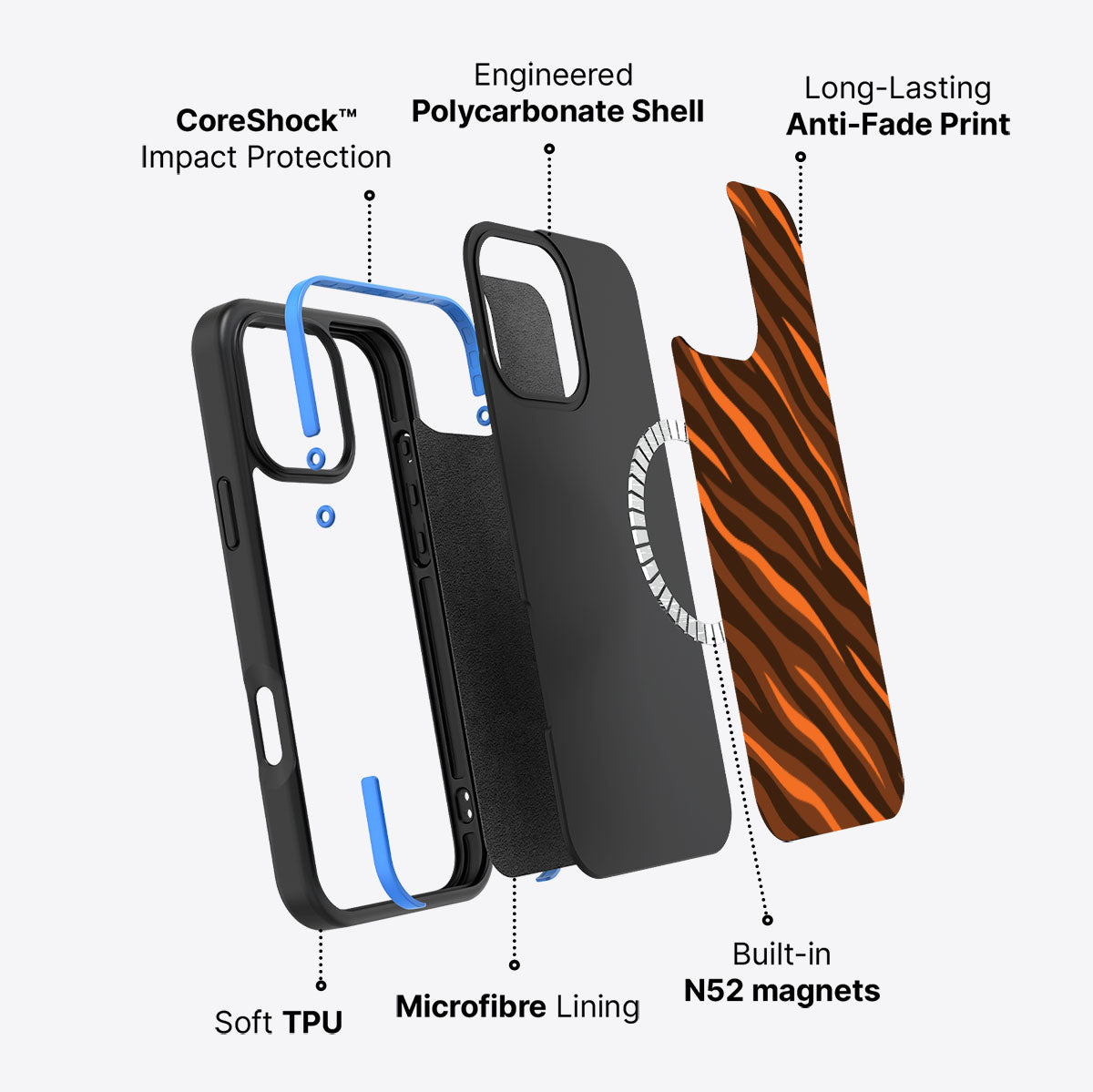 Tiger Trace - iPhone 16 Pro Max Case #case type_core (magsafe)