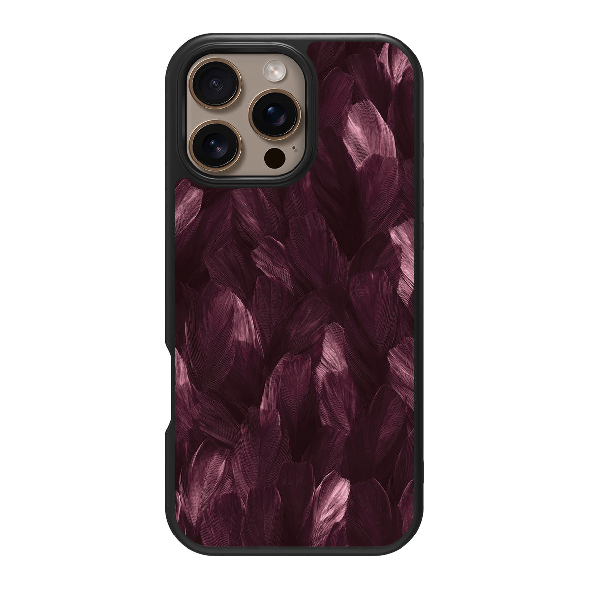 Wine Plumage design back view – iPhone 16 Pro Max case