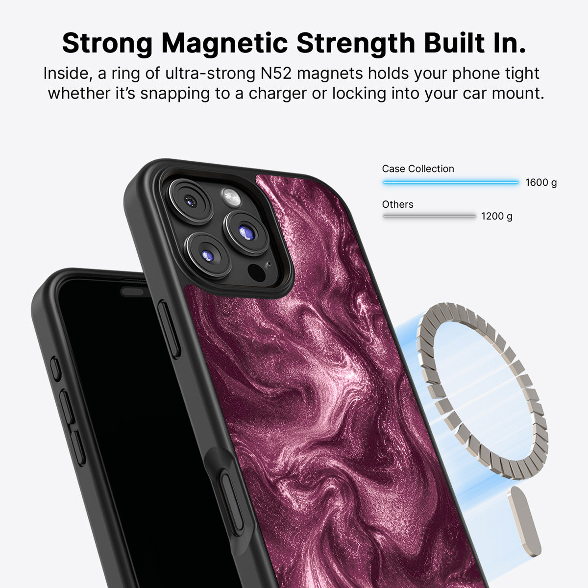iPhone 16 Pro Max MagSafe case – Wine Shimmer design
