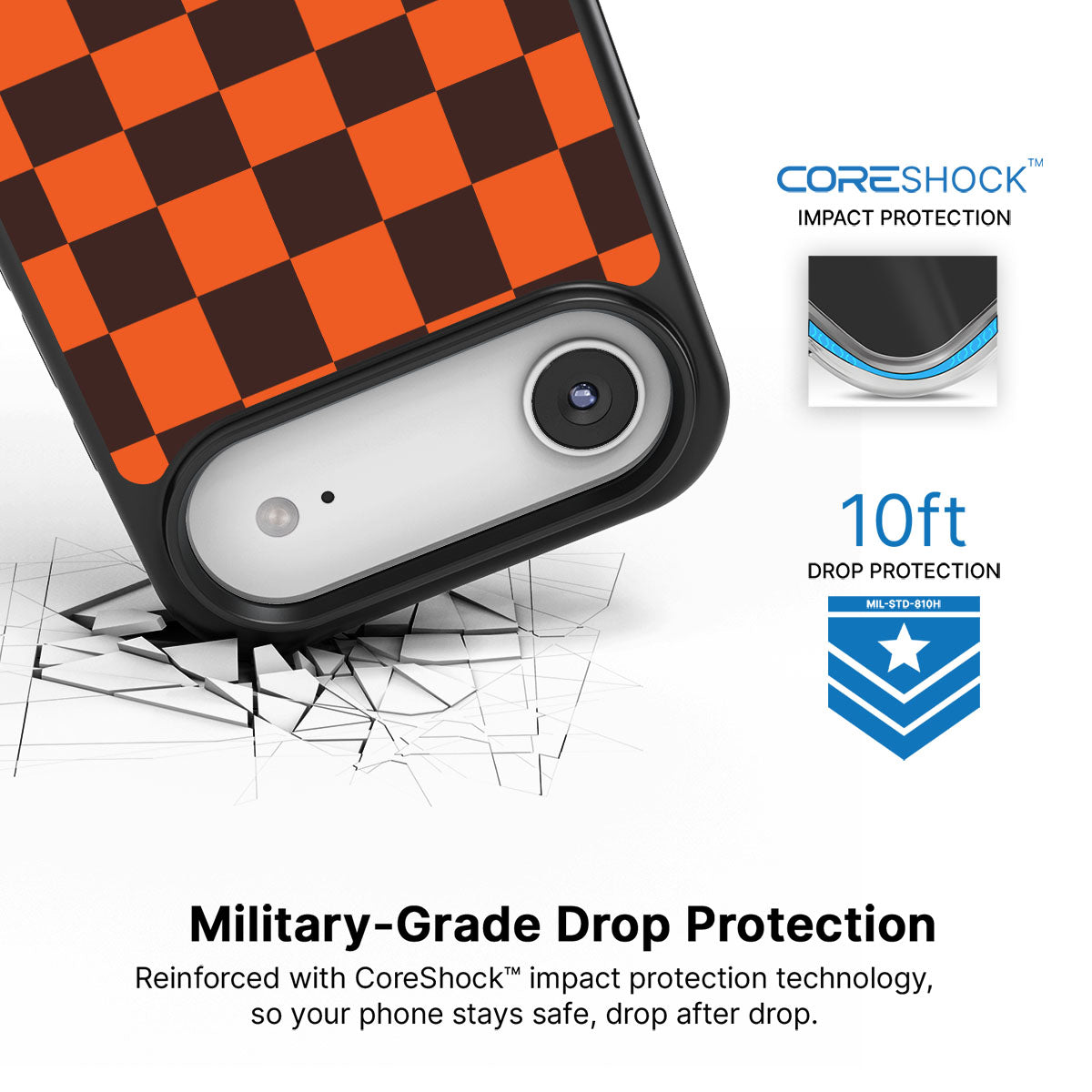 Amber Pop iPhone Air case with drop protection