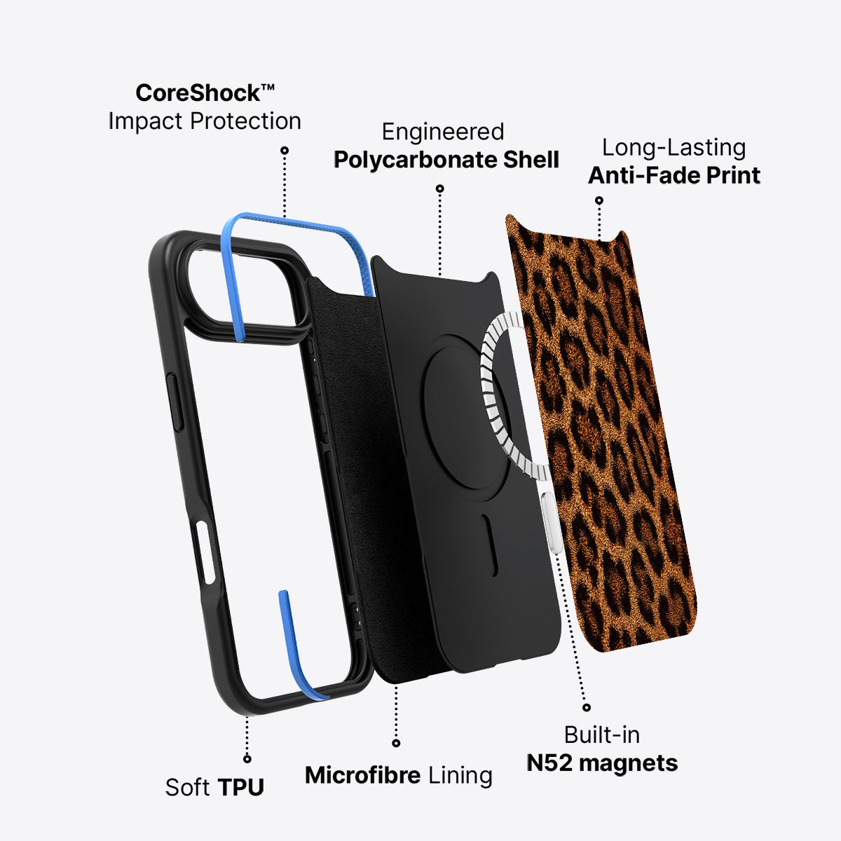 iPhone Air case construction – Classic Leopard phone case