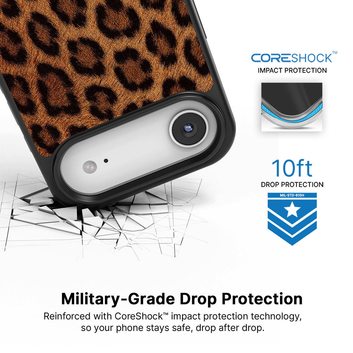 Classic Leopard iPhone Air case with drop protection