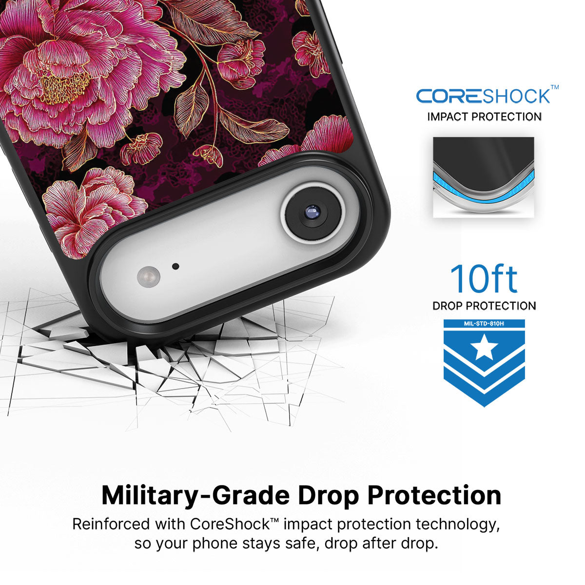 Floral Opulence iPhone Air case with drop protection