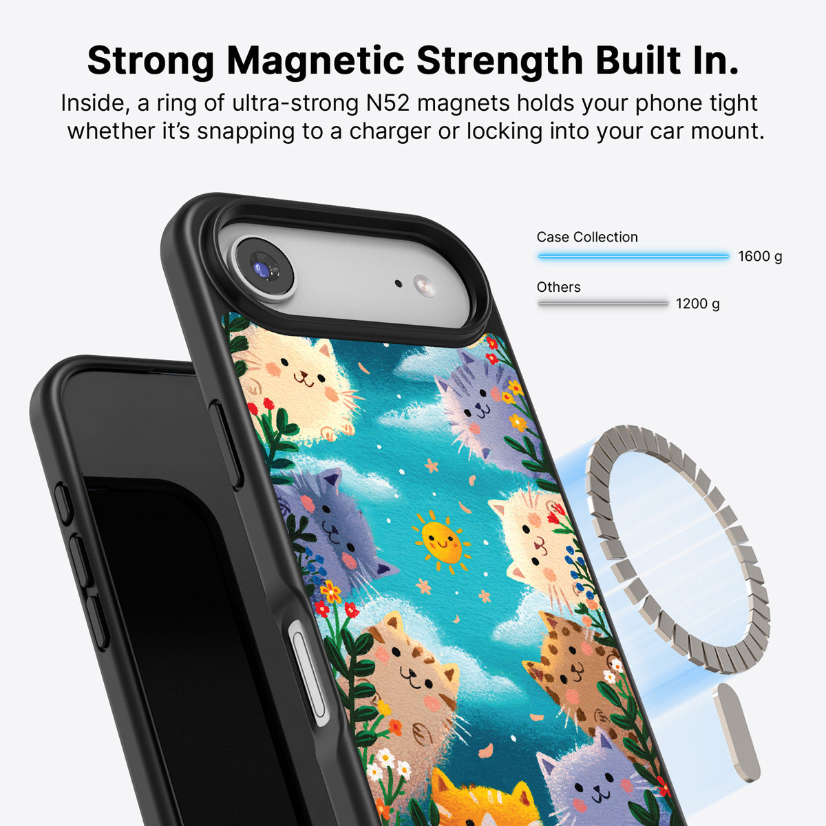 iPhone Air MagSafe case – Garden Kittens design