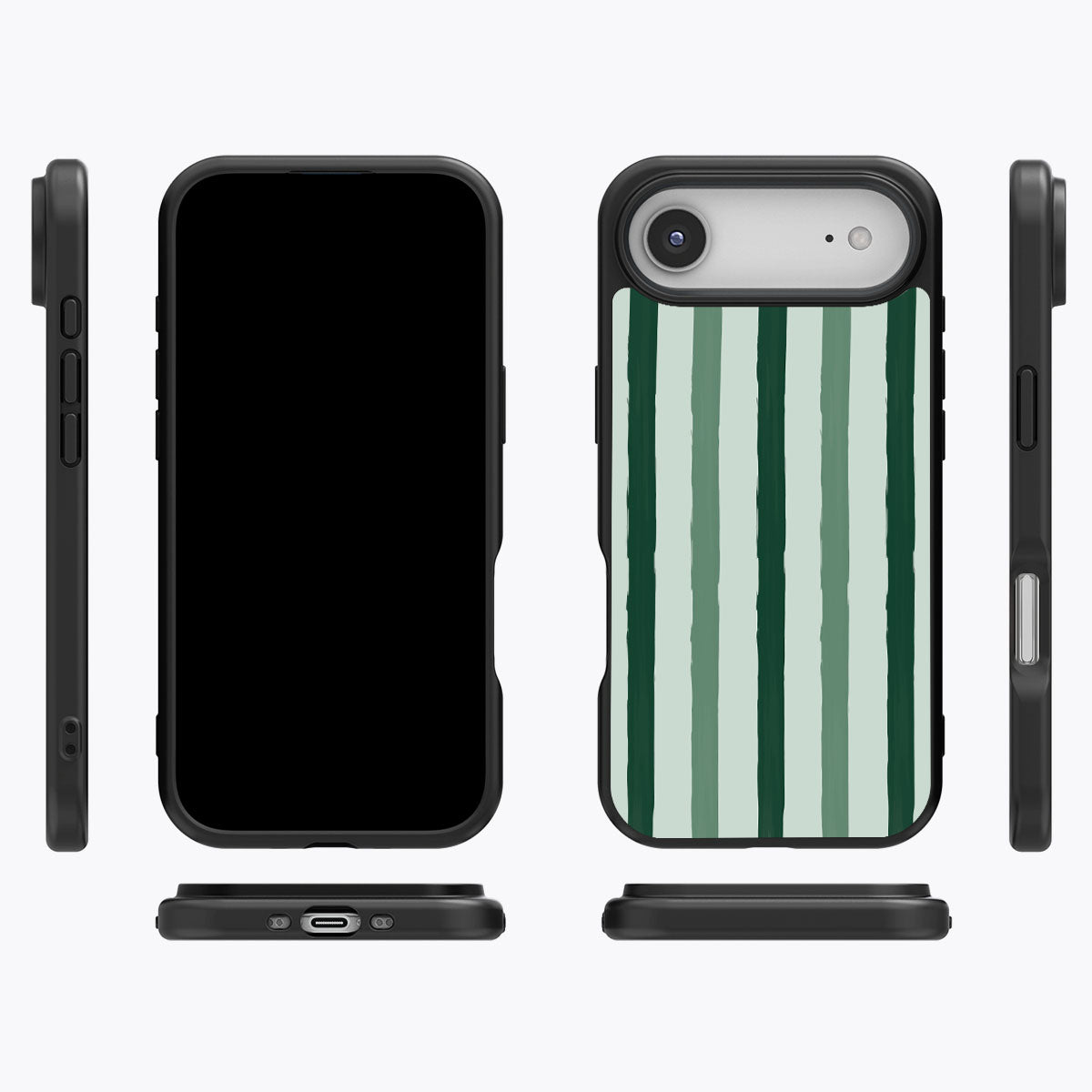 Green Watercolor Stripes - iPhone 17 Air Case #case type_core (magsafe), #case type_core (non magsafe)