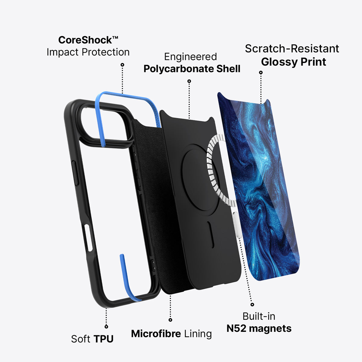 Blue Marble Designer iPhone Air Case – Indigo Impasto | MagSafe
