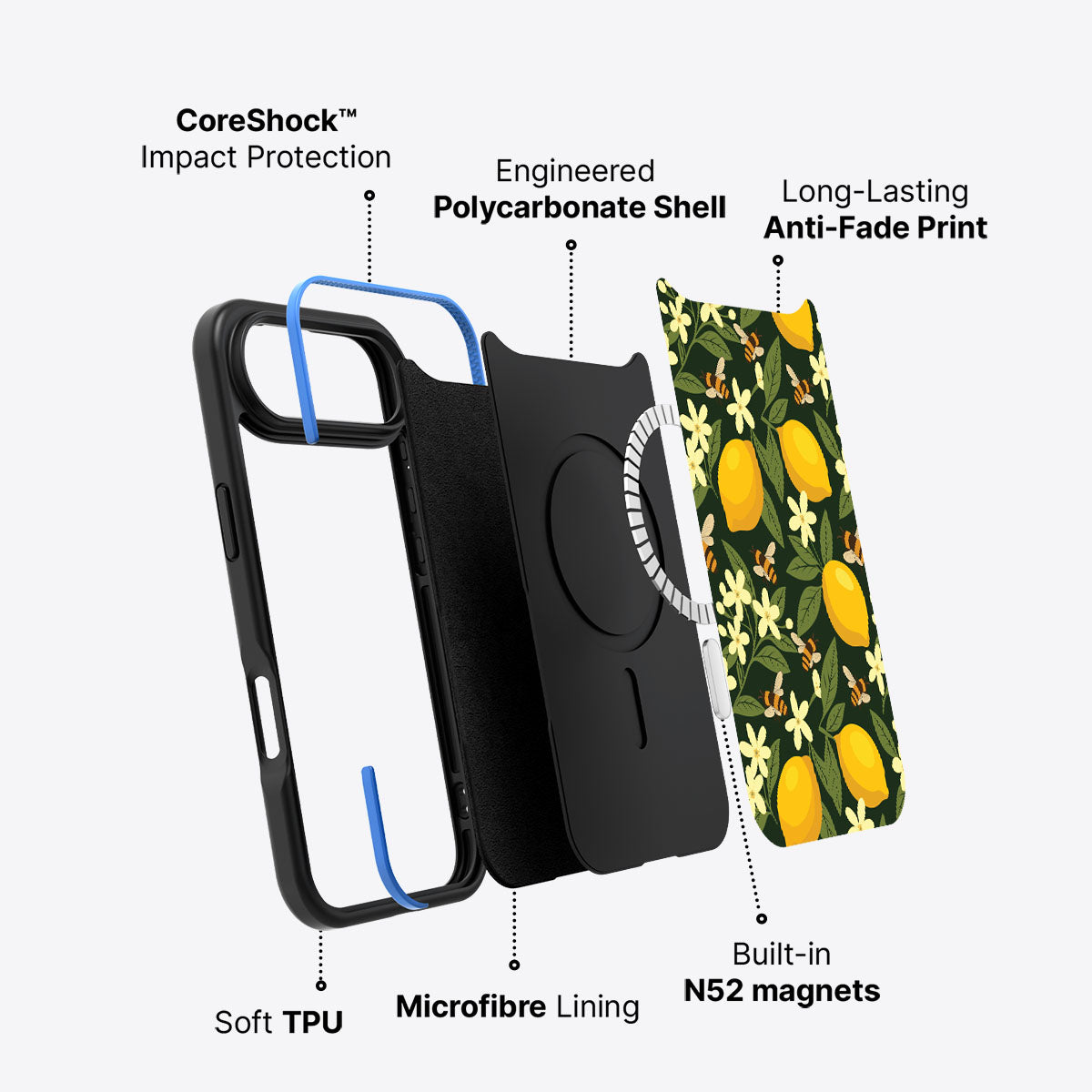 Lemon and Bees - iPhone 17 Air Case #case type_core (magsafe)