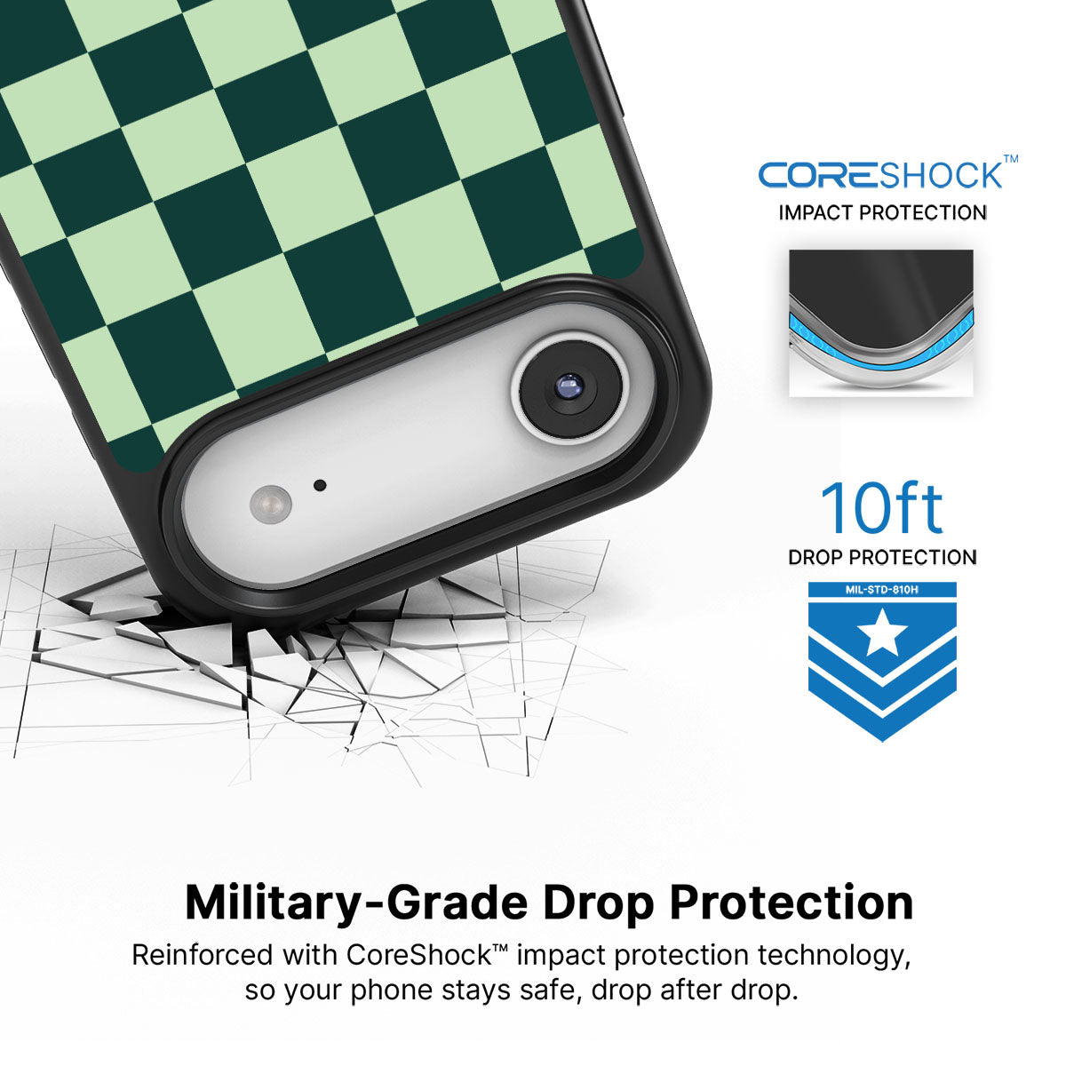 Mint Matrix iPhone Air case with drop protection