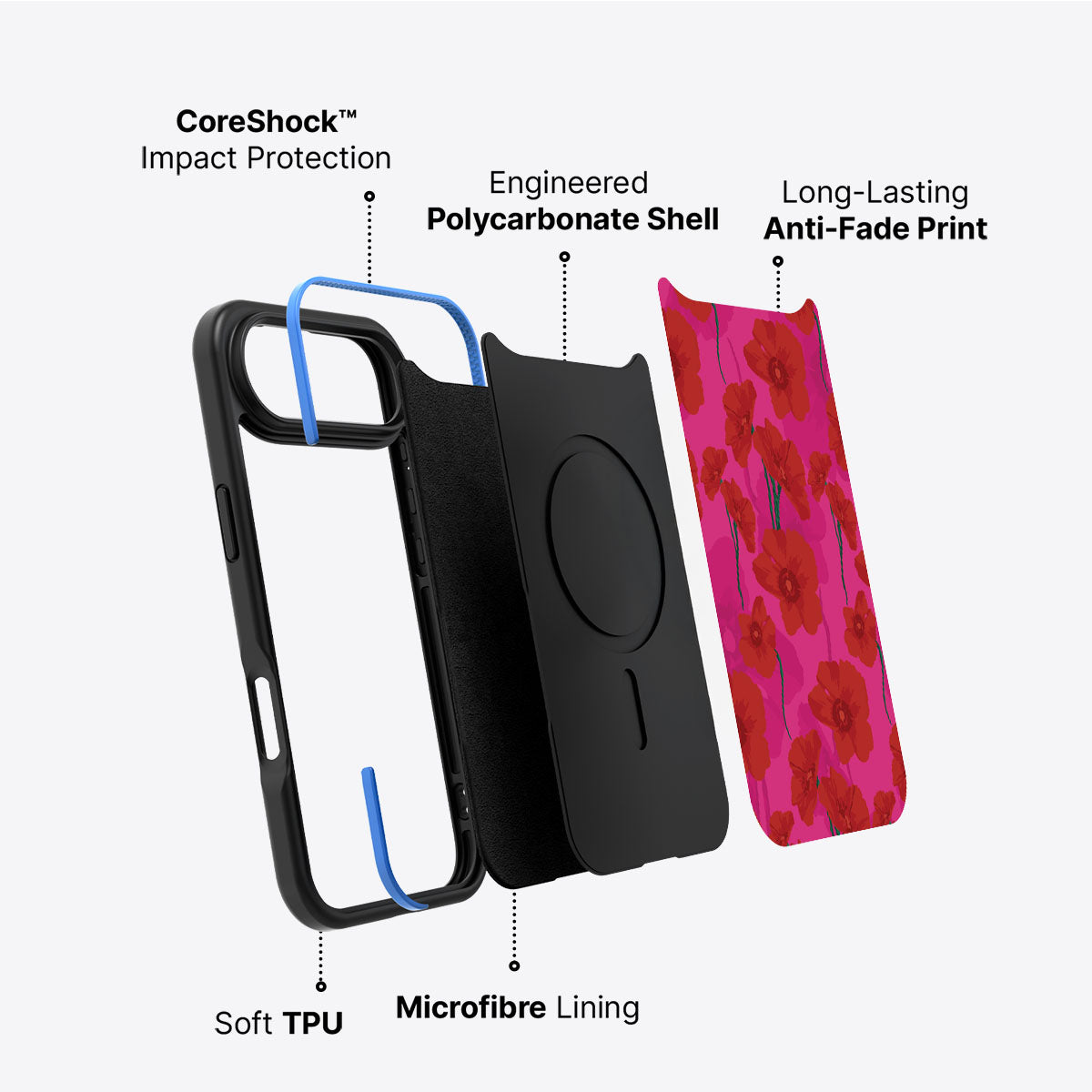 Pink Poppies - iPhone 17 Air Case #case type_core (non magsafe)