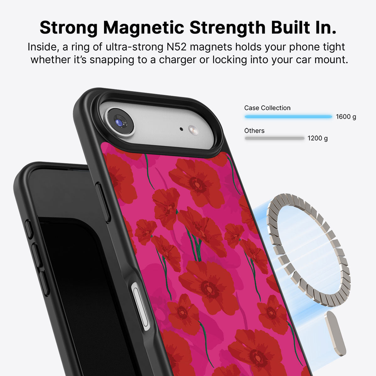 Pink Poppies - iPhone 17 Air Case #case type_core (magsafe)
