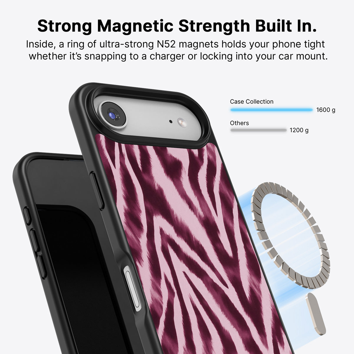 iPhone Air MagSafe case – Sangria Zebra design
