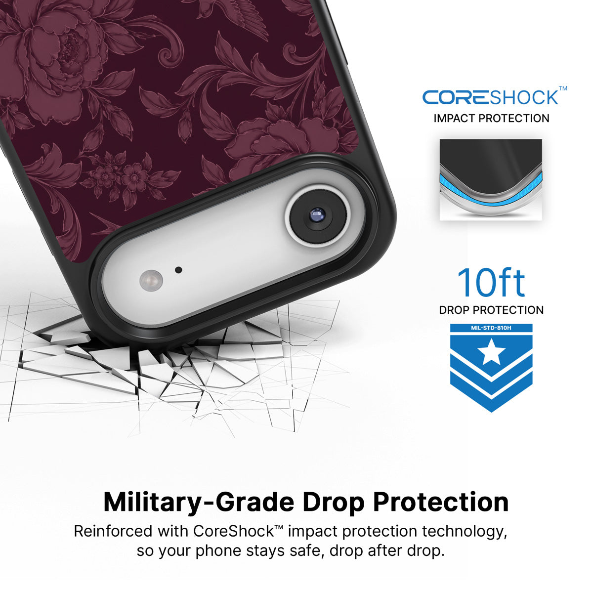 Swallow Damask iPhone Air case with drop protection