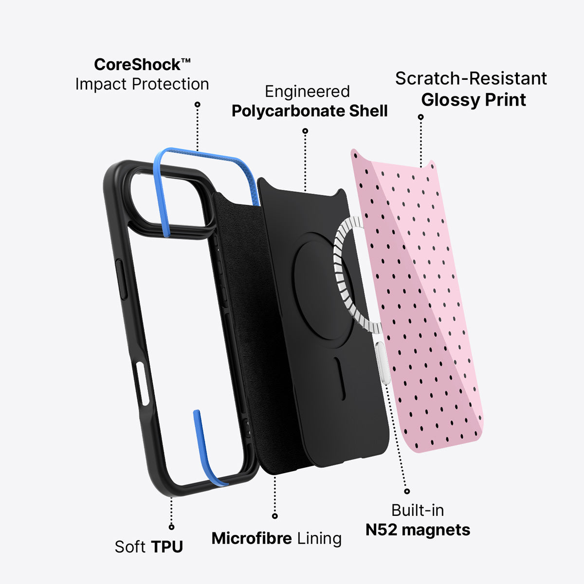 Pink Polka Dot iPhone Air Case – Veloria | MagSafe