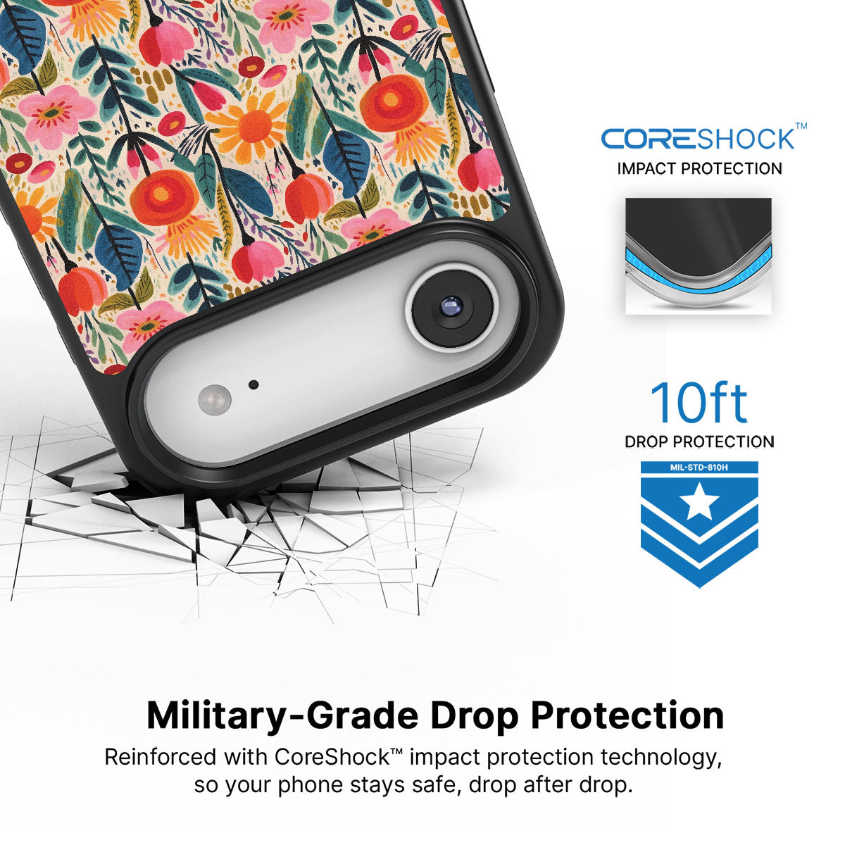 Wild Blossoms iPhone Air case with drop protection