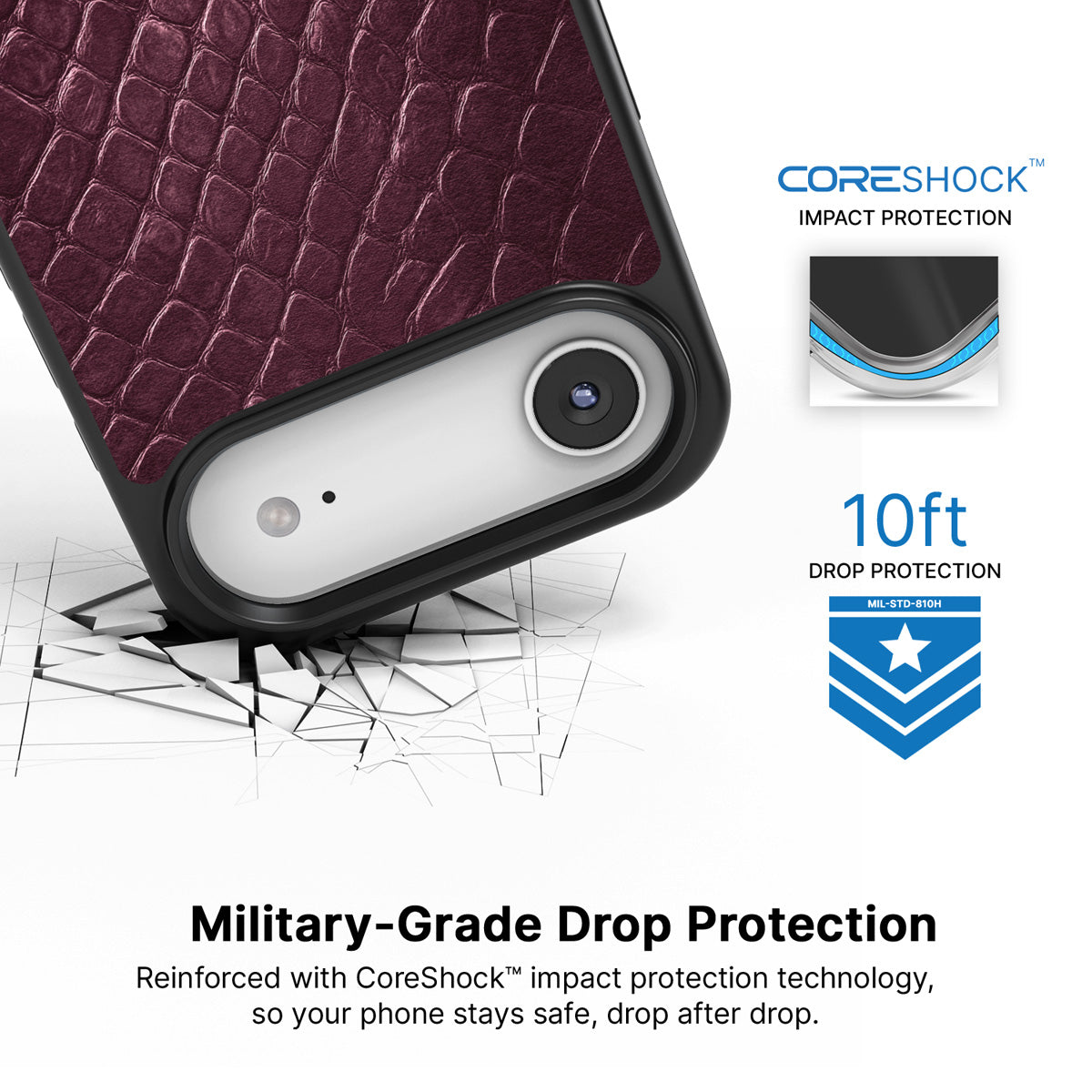 Wine Python iPhone Air case with drop protection