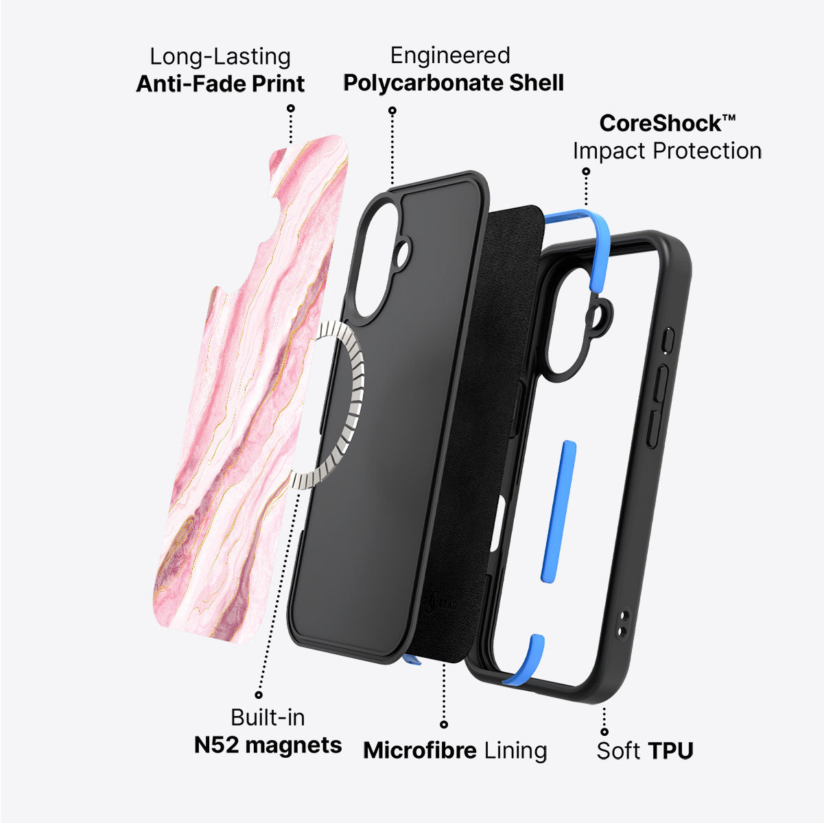 Blushed Marble - iPhone 17 Case, #case type_core (magsafe)