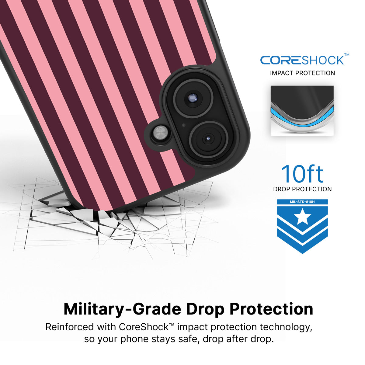 Candy Column iPhone 17 case with drop protection