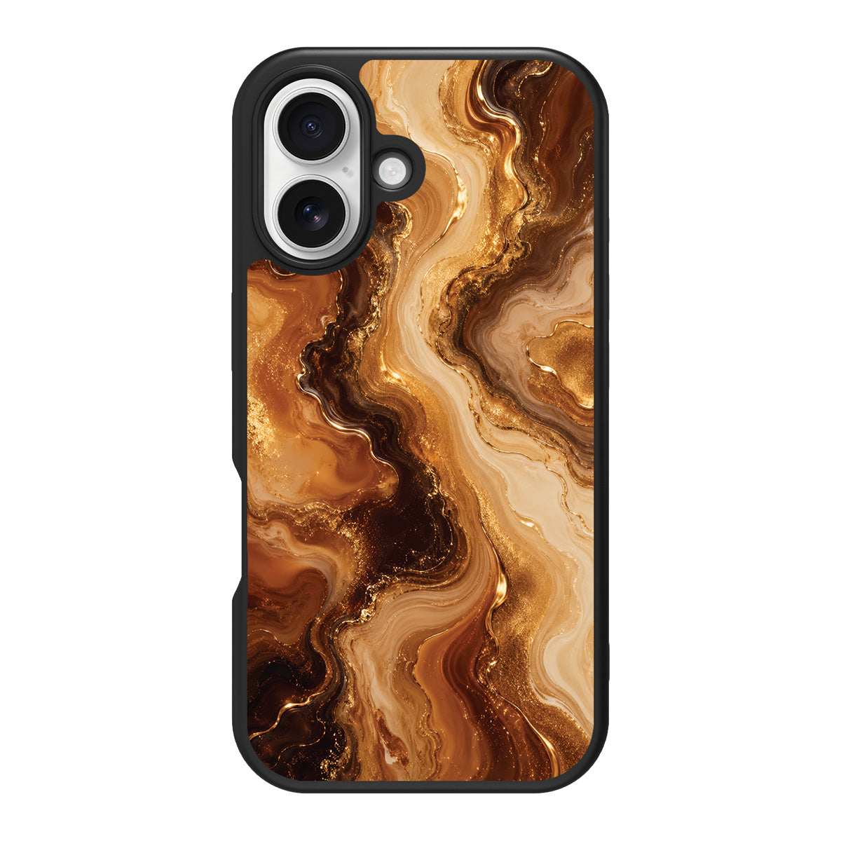Caramel Swirl design back view – iPhone 17 case