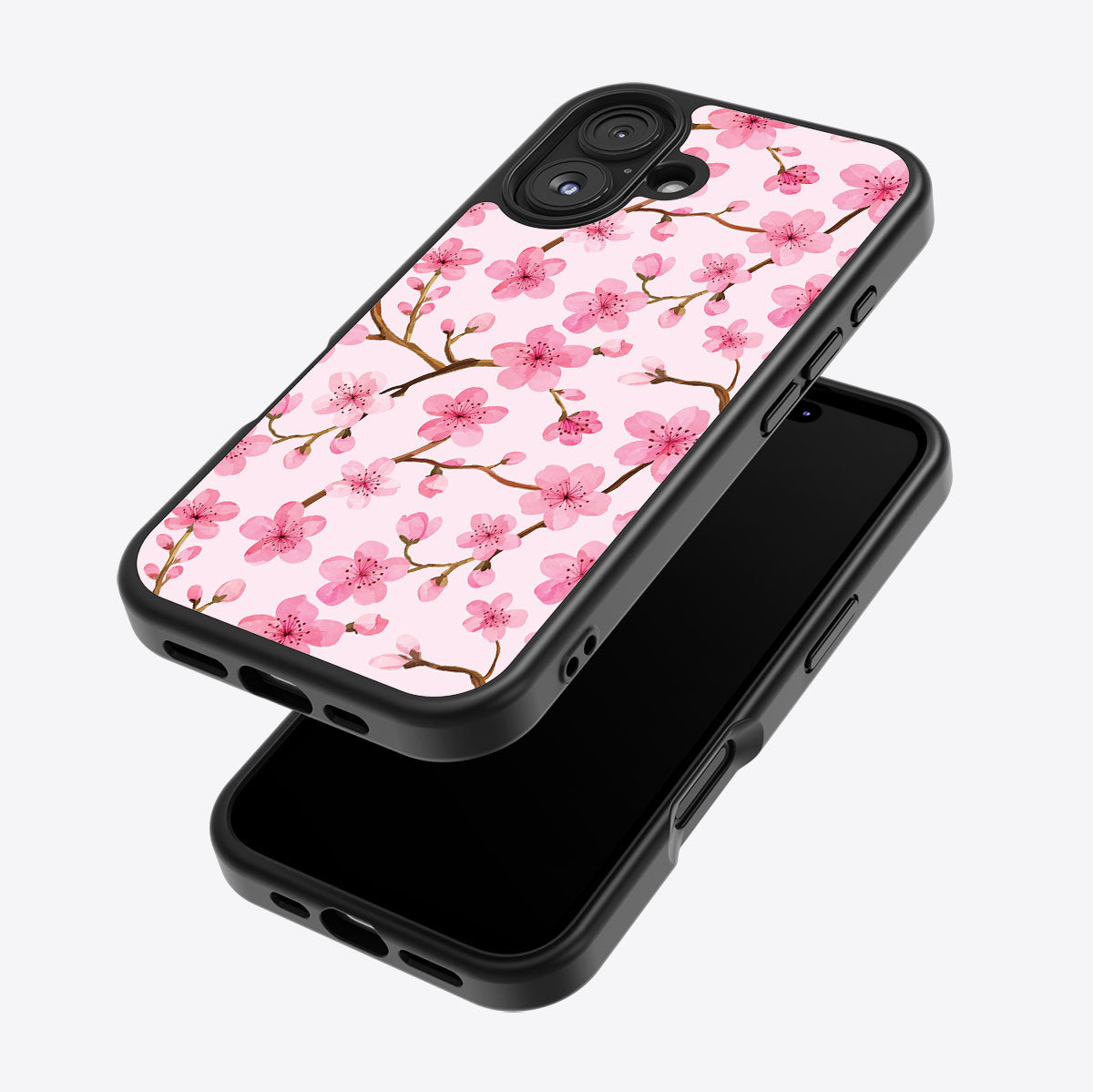 Cherry Blossom iPhone 17 case – back and side view