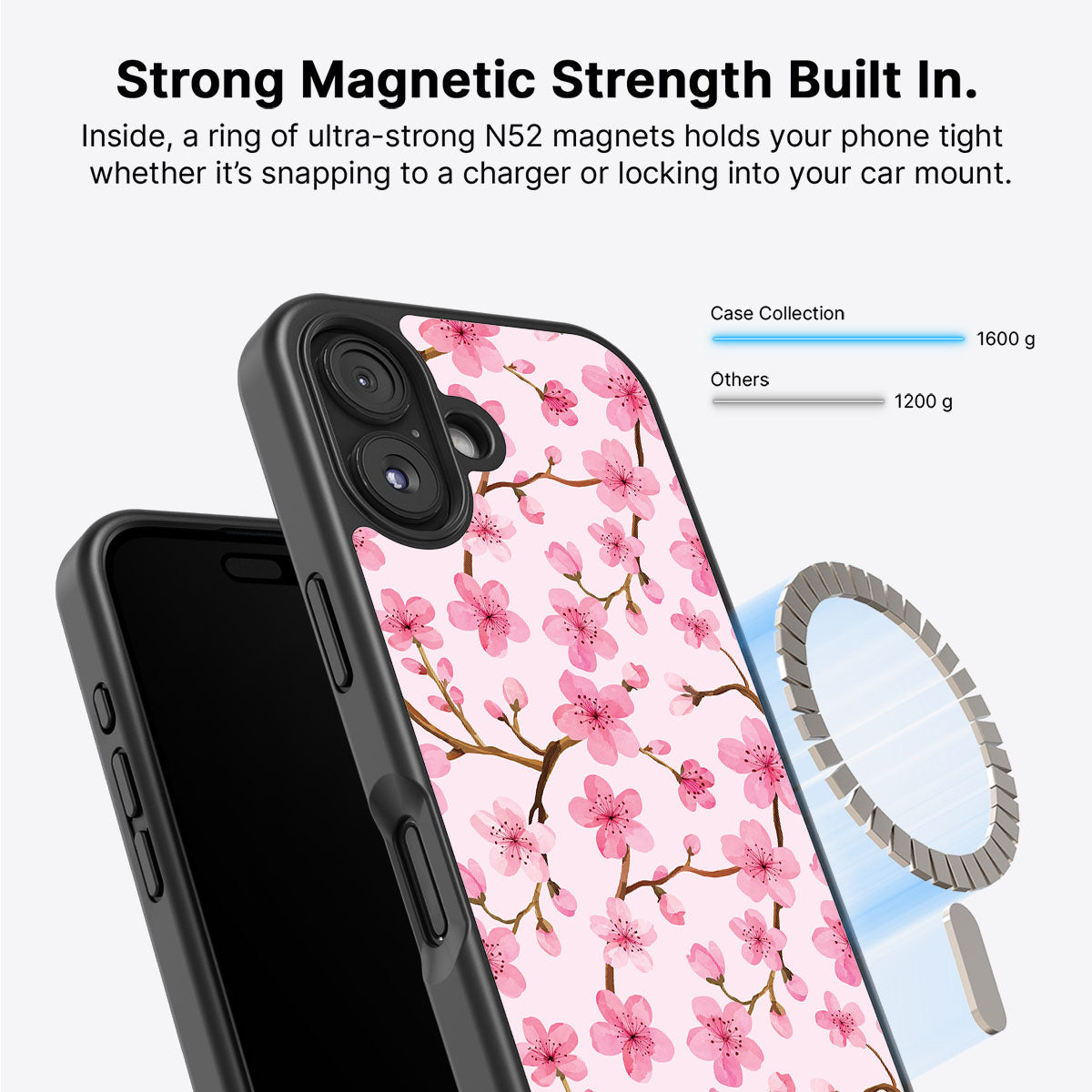iPhone 17 MagSafe case – Cherry Blossom design