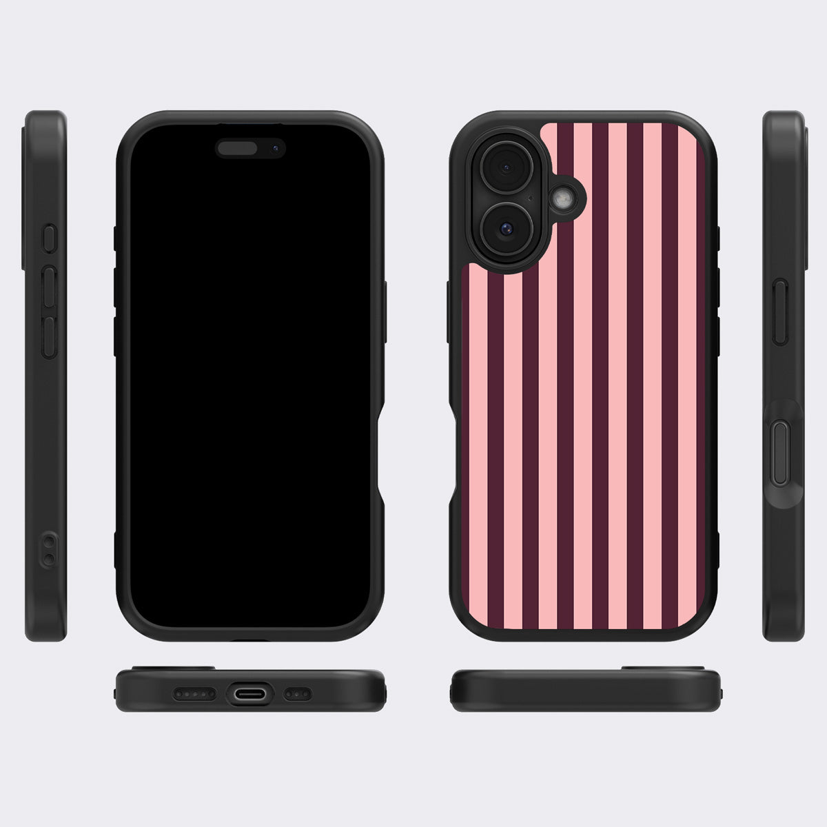 Claret Awning iPhone 17 case cover – multi-angle view