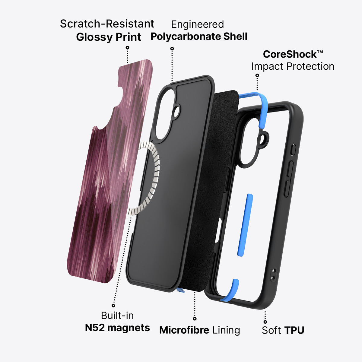 iPhone 17 case construction – Ikat Haze phone case