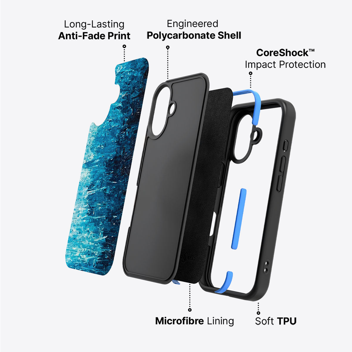 Indigo Impasto - iPhone 17 Case #case type_core (non magsafe)