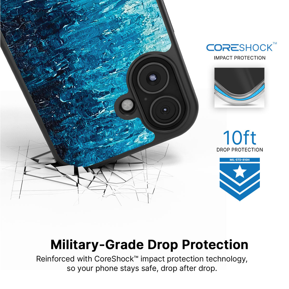 Indigo Impasto - iPhone 17 Case #case type_core (magsafe), #case type_core (non magsafe)